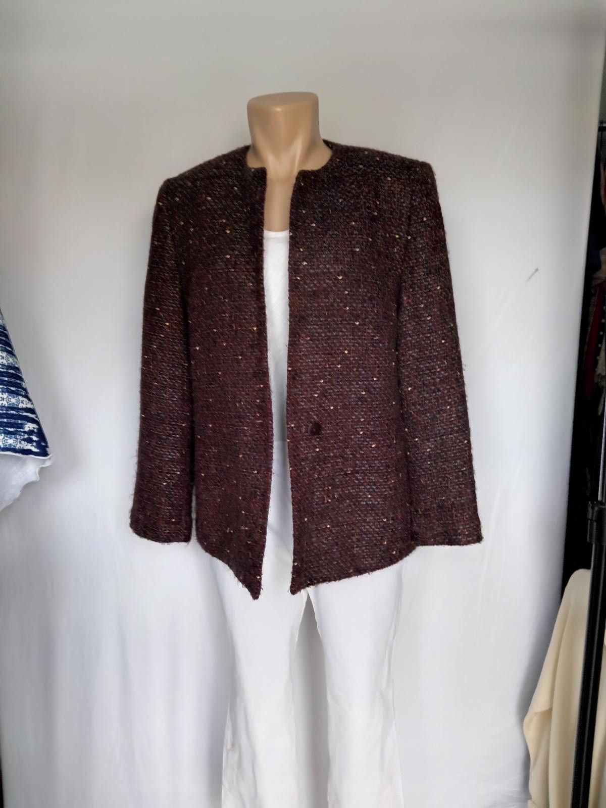 Designer KASPER Elegant Tweed Blazer Jacket Size XL / US 12-14 / IT 48-50 - 1 Thumbnail