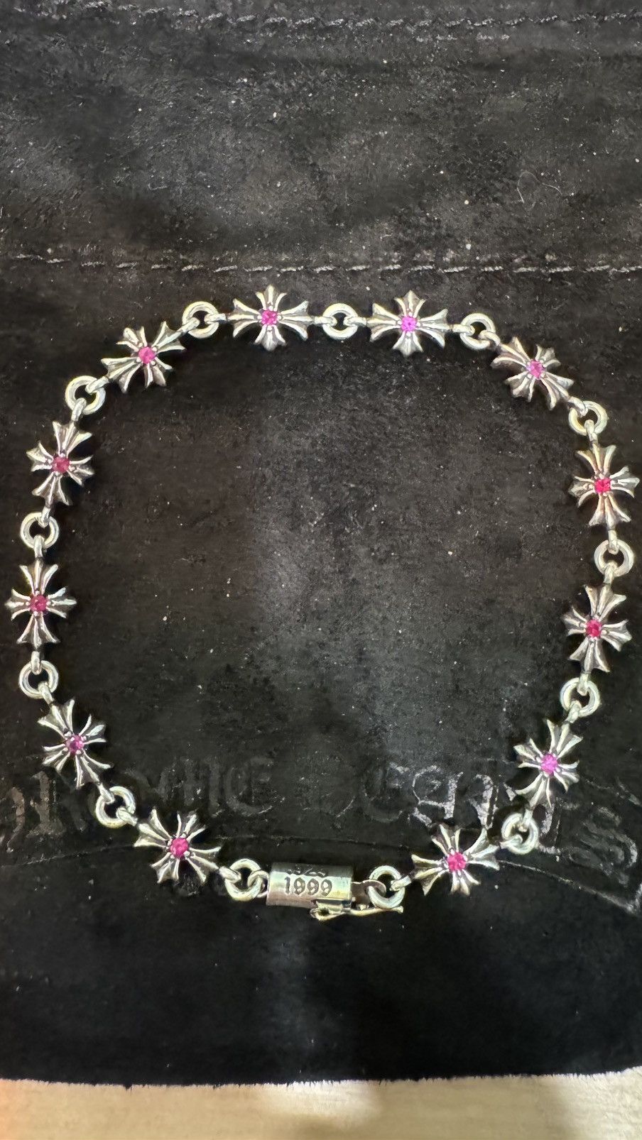 Chrome Hearts Pink Sapphire Tiny E Bracelet *RARE* Size ONE SIZE - 1 Thumbnail