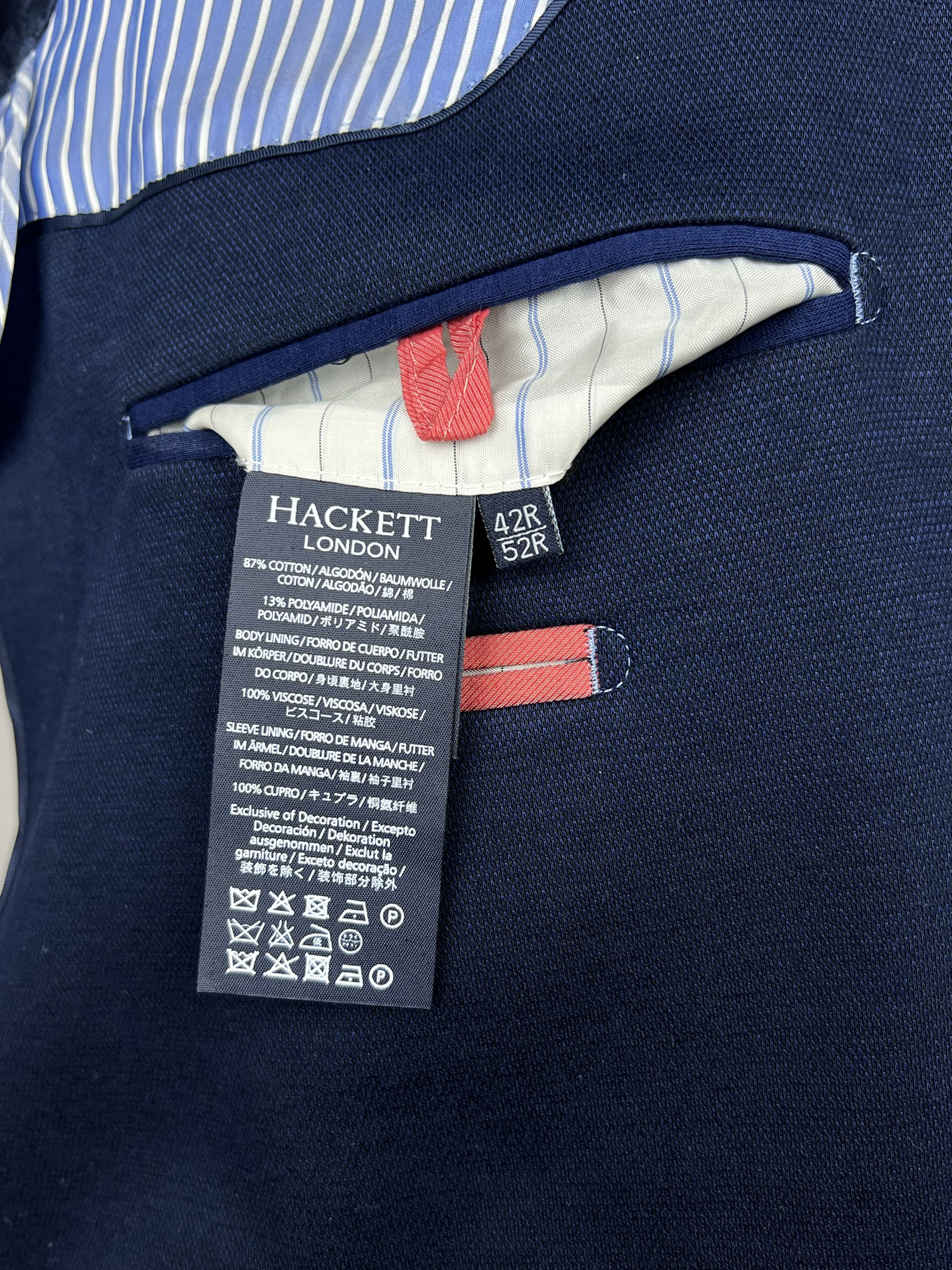 Hackett London Solid Navy-Blue Cotton Blend Half-Lined Sport Coat Size 42R - 11 Thumbnail