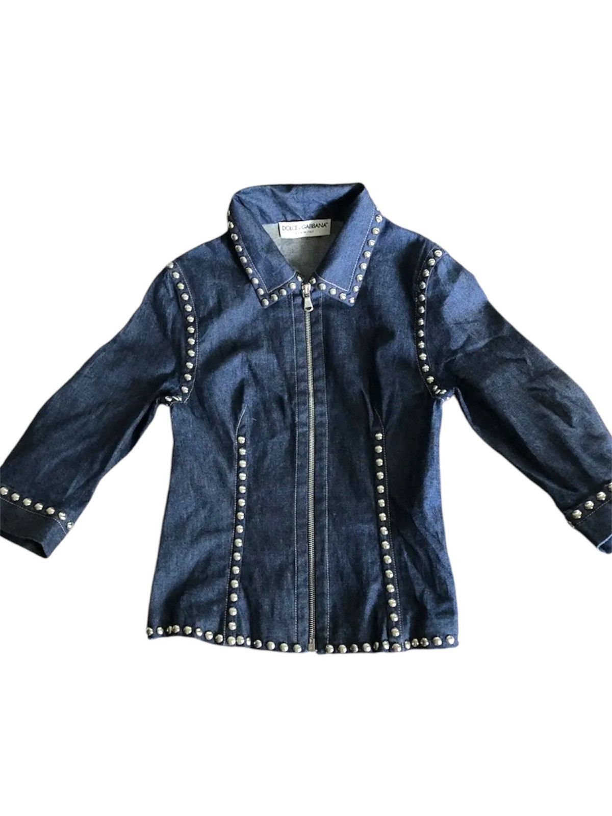 Dolce & Gabbana SS06 Dolce & Gabbana Studded Punk Style Denim Jacket Size US XXS / EU 40 - 2 Thumbnail