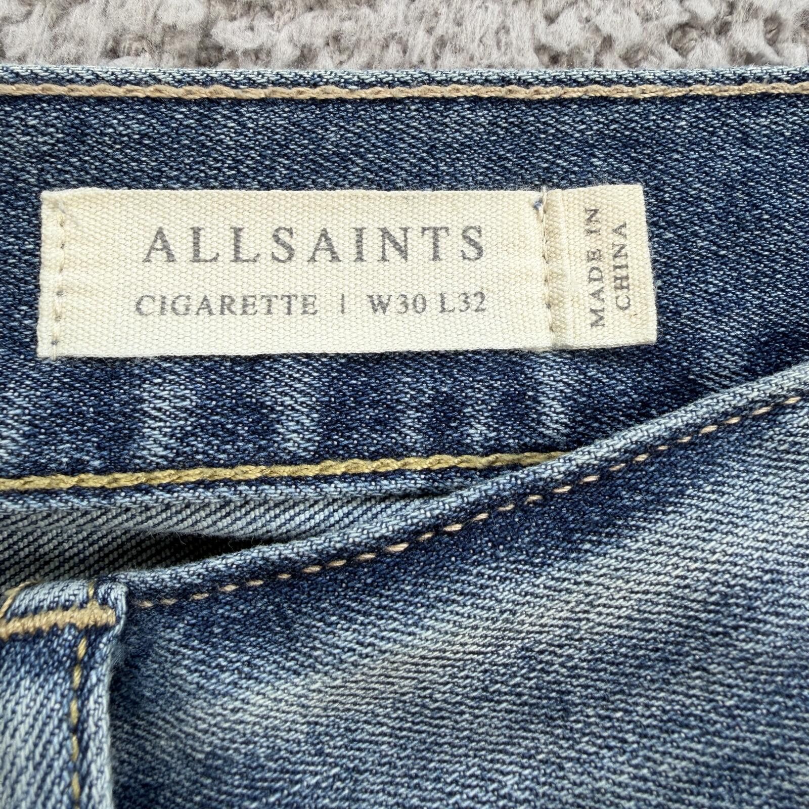 Allsaints AllSaints Cigarette Jeans Light Wash Slim Straight 30x32 Size US 30 / EU 46 - 5 Thumbnail
