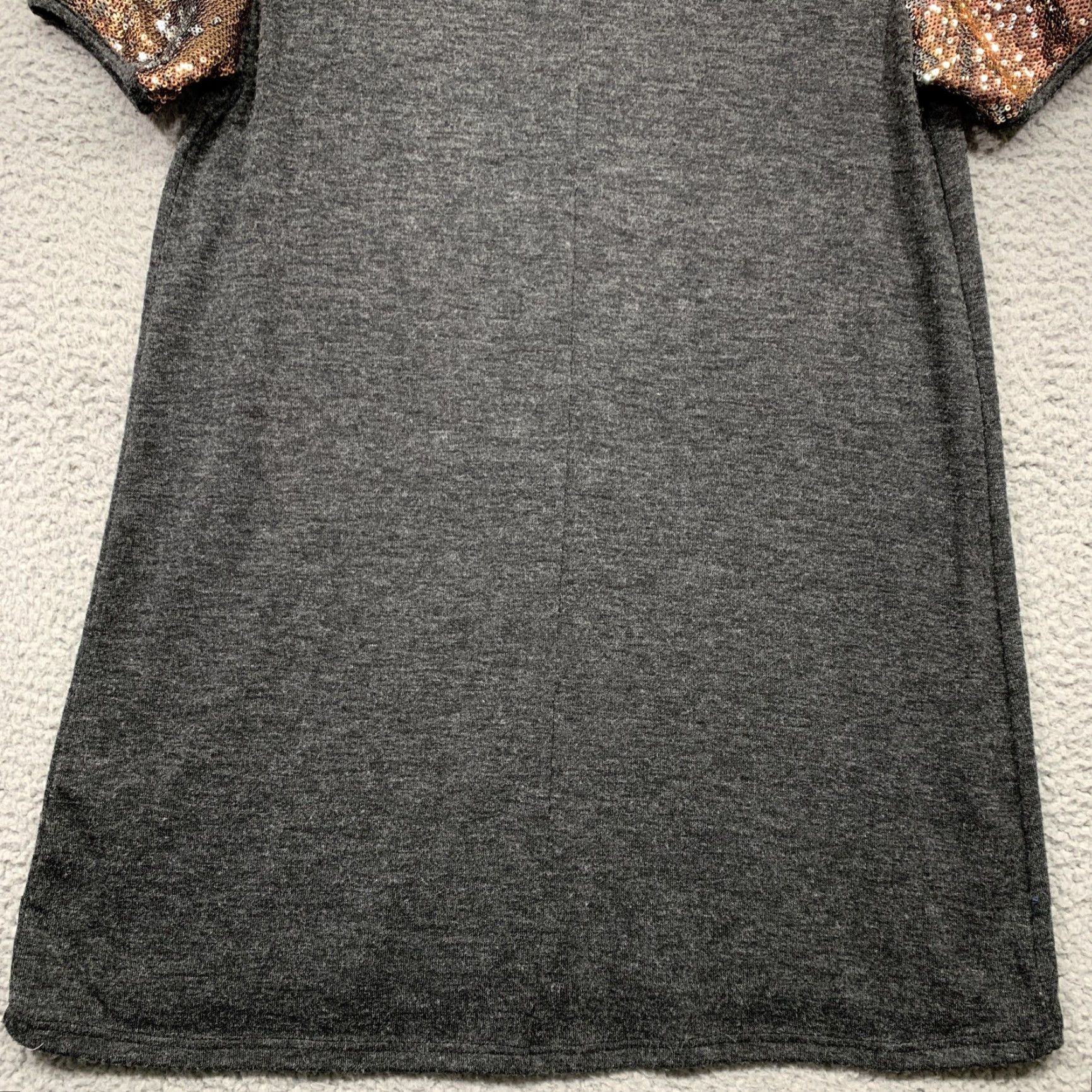 Vintage Vanilla Bay Top Women’s Size Medium Gray Front Pocket Bronze Sparkle Sleeves Shirt Tunic Short Sleeve Boat Neck Adult Womens Regular Passthr Ø Size M / US 6-8 / IT 42-44 - 6 Thumbnail