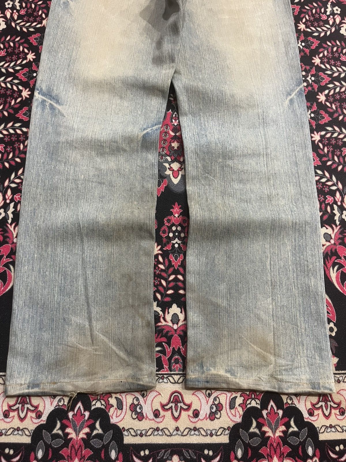 Japanese Brand Japanese Brand Blue Faded Whisker Washed Distressed Jeans Size US 32 / EU 48 - 9 Thumbnail