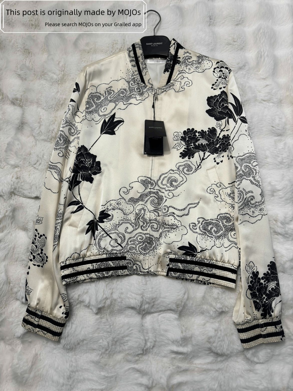 Saint Laurent Paris Sz 48 Saint Laurent Paris Flower Pattern Teddy Jacket Size US M / EU 48-50 / 2 - 1 Thumbnail
