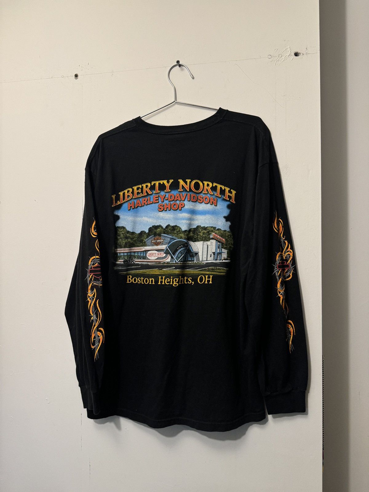 Harley Davidson Vintage Harley Davidson Wire Flame Longsleeve Shirt Size US L / EU 52-54 / 3 - 5 Thumbnail