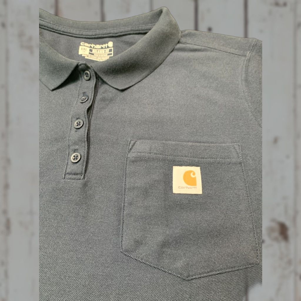 Carhartt Carhartt Women's Polo Shirt Short Sleeve Cotton Casual Top 2XL Navy Blue Summer Size XXL / US 16-18 / IT 52-54 - 1 Thumbnail