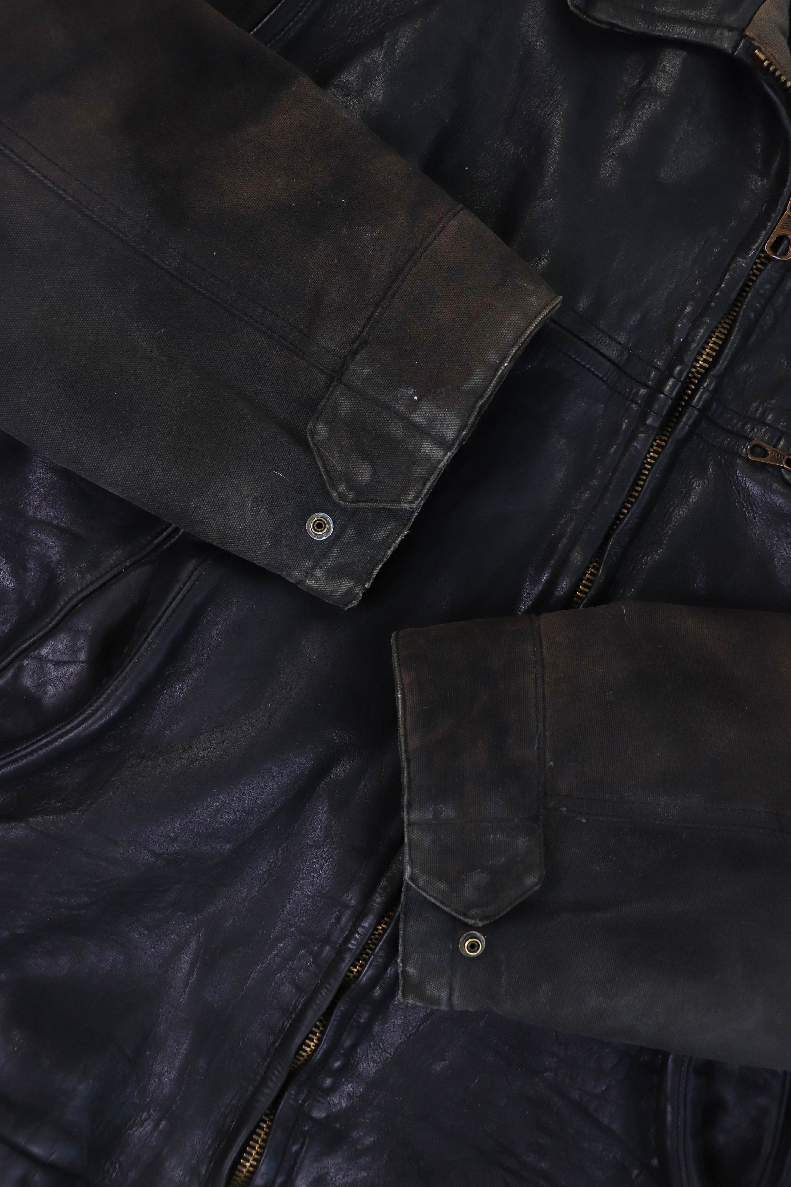Boneville Boneville Vintage Thrashed Distress Sunfaded Leather Jacket Size US L / EU 52-54 / 3 - 7 Thumbnail
