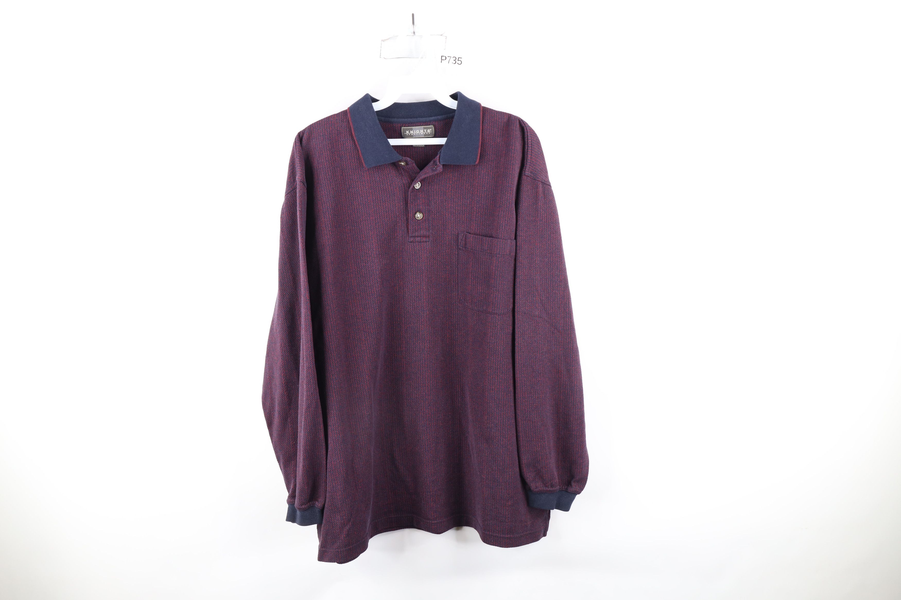 Vintage Vintage 90s Streetwear Long Sleeve Rugby Polo Shirt Size US L / EU 52-54 / 3 - 1 Thumbnail
