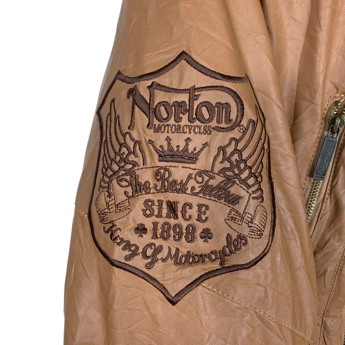 Japanese Brand Norton Motorcycle Riding Synthetic Leather Jacket Size US XXL / EU 58 / 5 - 15 Thumbnail