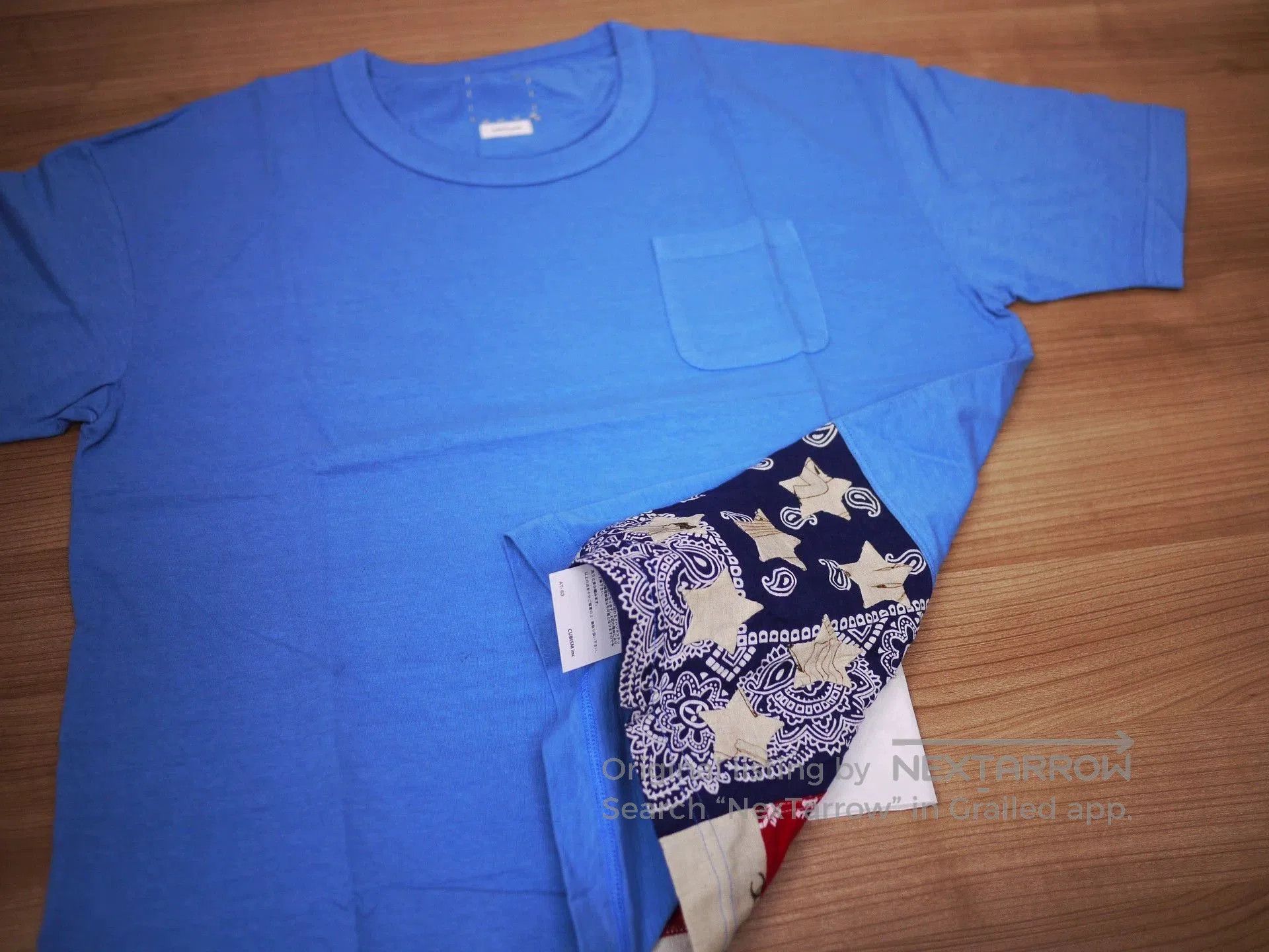 Visvim Blue Short-Sleeve Shirt with Bandana Print Hem. Size US S / EU 44-46 / 1 - 7 Thumbnail