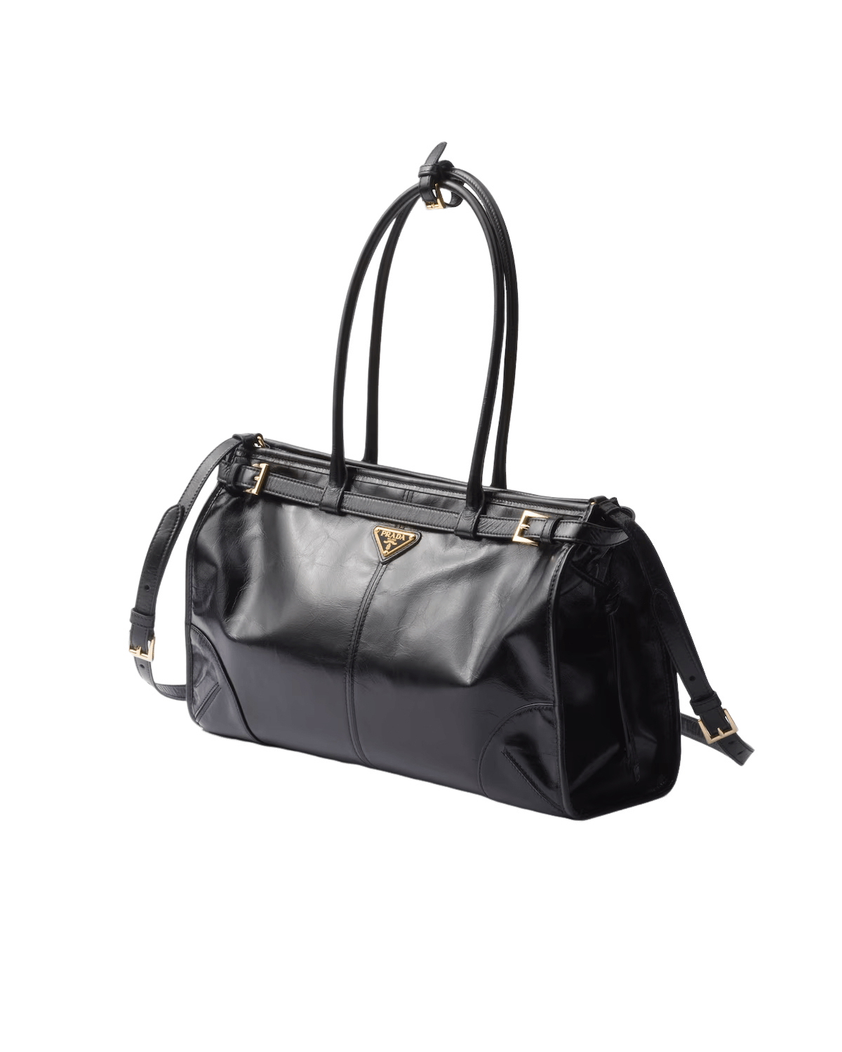 Prada PRADA Bonnie Large $3250 Black Leather Top Handle Size ONE SIZE - 2 Thumbnail