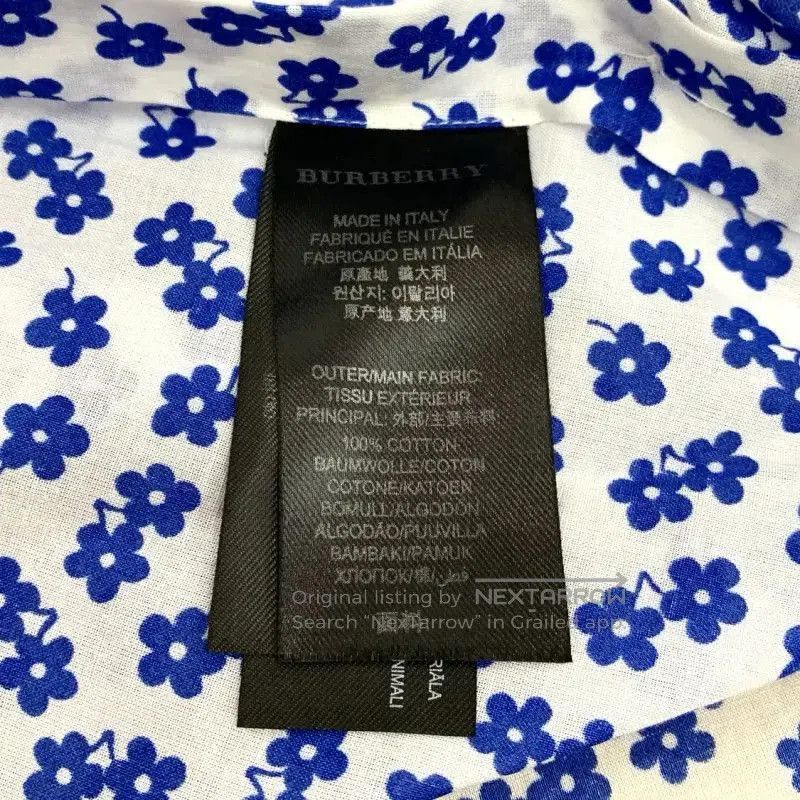 5351 POUR LES FEMMES Burberry Blue Cotton Floral Women's Shirt. Size XXS / US 00 / IT 34 - 6 Thumbnail