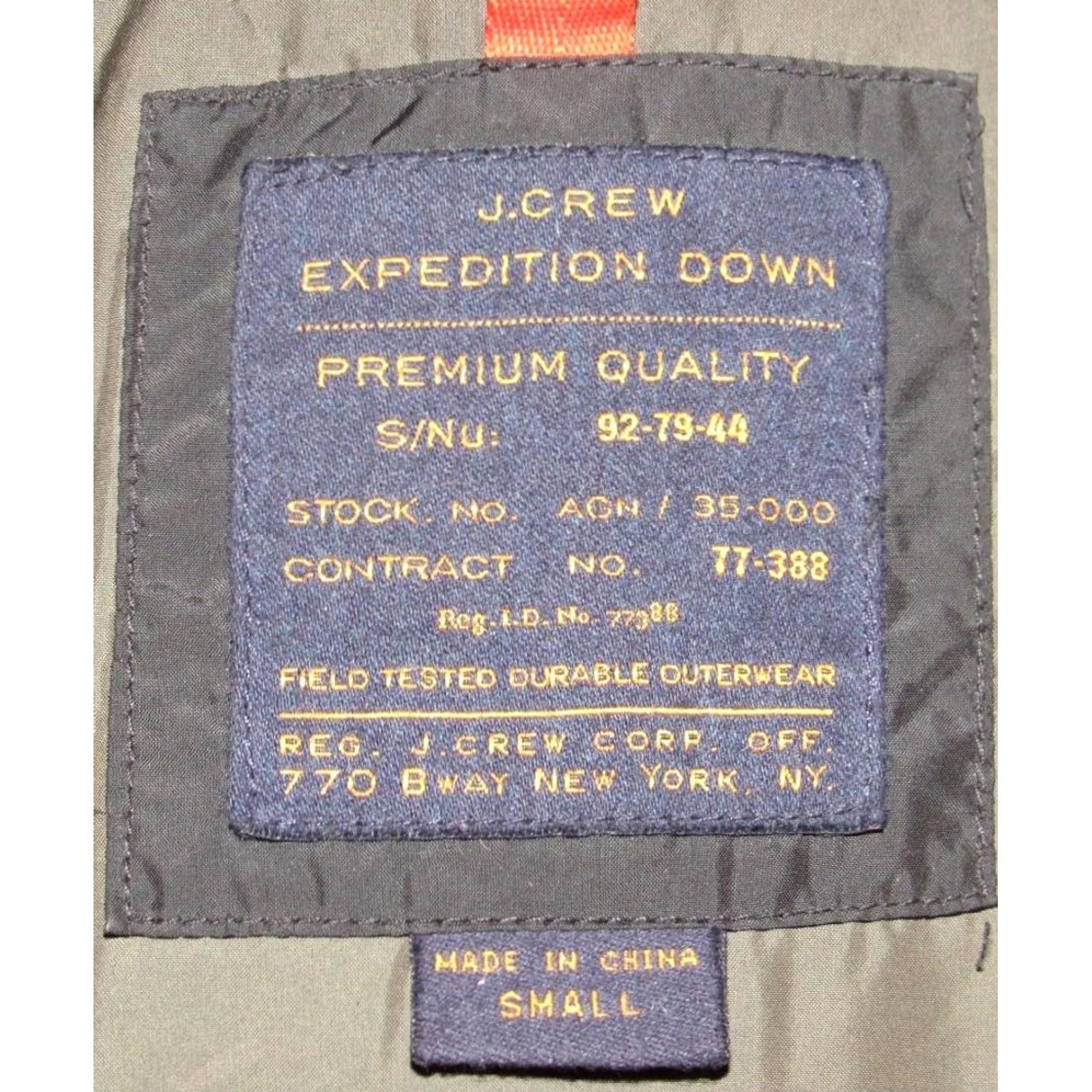Vintage Vtg J CREW Black Expedition Down Fill Quilted Puffer Jacket Small Mens Jacket Size US S / EU 44-46 / 1 - 8 Thumbnail