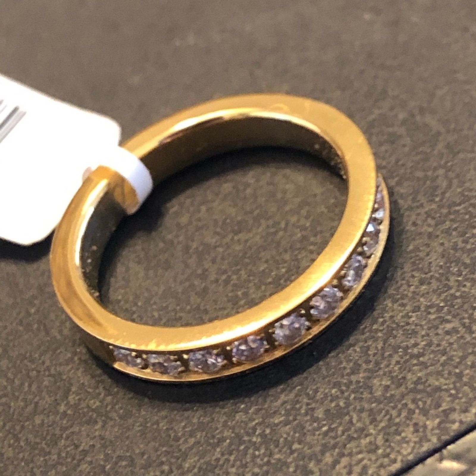 Jewelry Blue Steel stainless steel ion plated cz band ring Size ONE SIZE - 2 Thumbnail