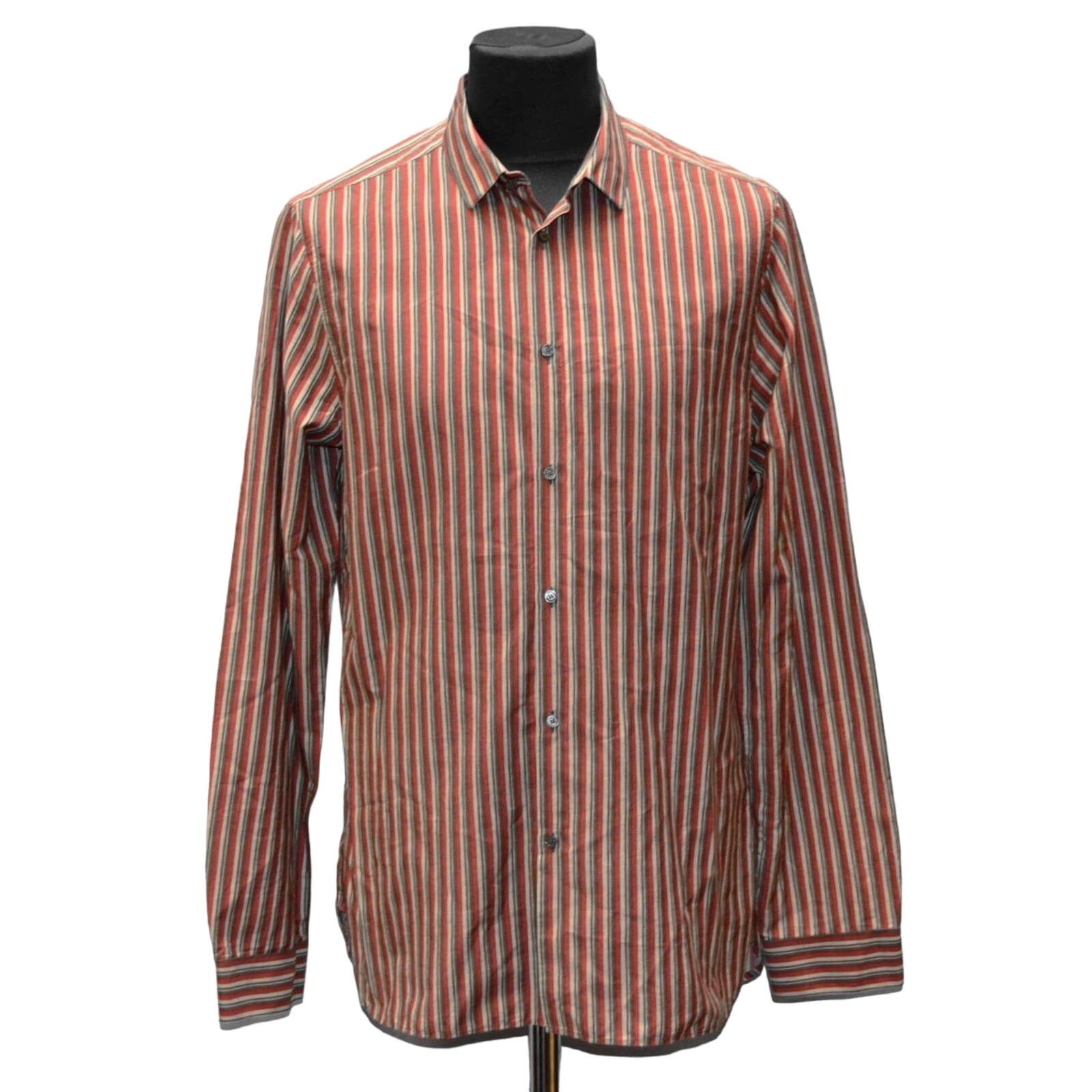 Burberry BURBERRY LONDON Re White Cotton Silk Striped Casual Shirt XL Size US XL / EU 56 / 4 - 1 Thumbnail