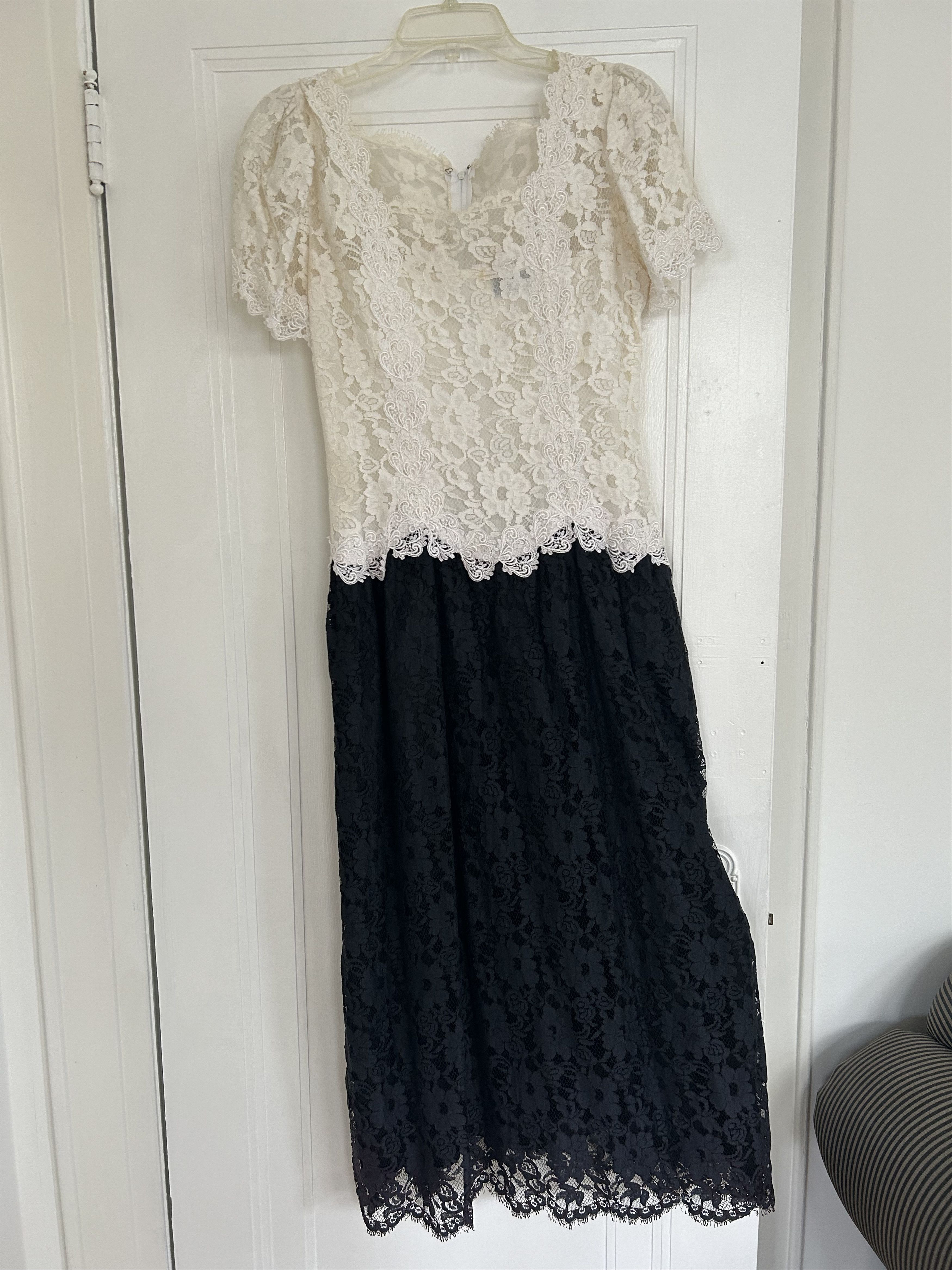 triples black soul dress 80s Does 50s Black Party Dress | Full Skirt | Puffed Sleeves main image 1