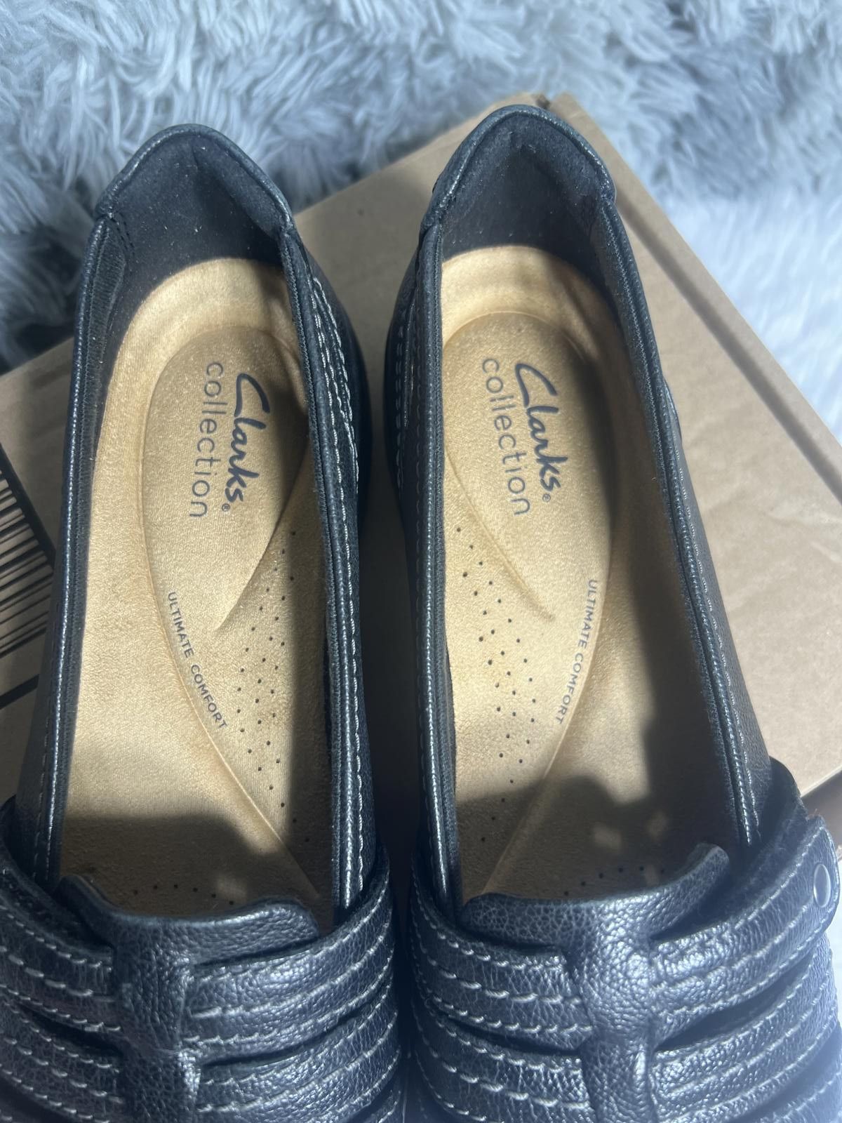 Clarks Clarks Collection Black Leather Slip-On Comfort Shoes Size US 7.5 / IT 37.5 - 5 Thumbnail