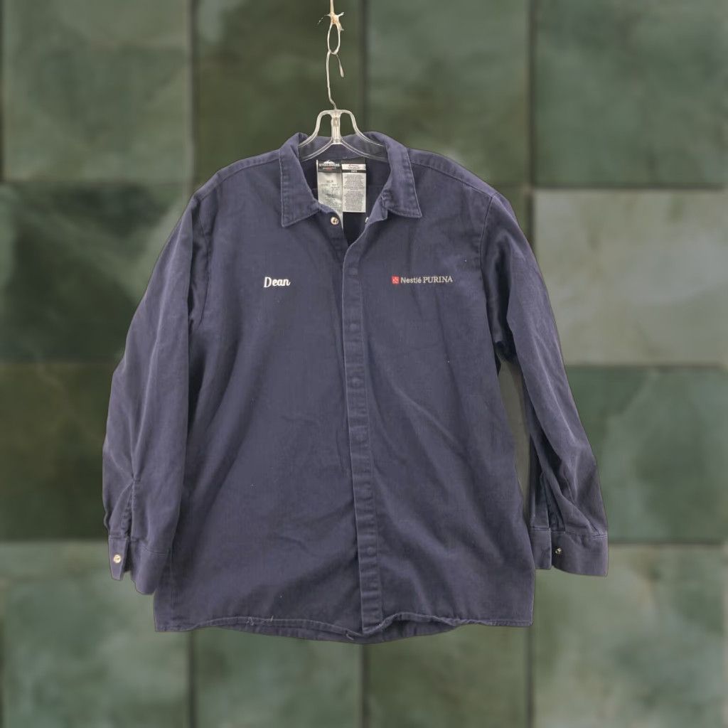 Vintage SteelGuard FR Shirt XL Blue Cotton Blend Men Size US XL / EU 56 / 4 - 1 Thumbnail