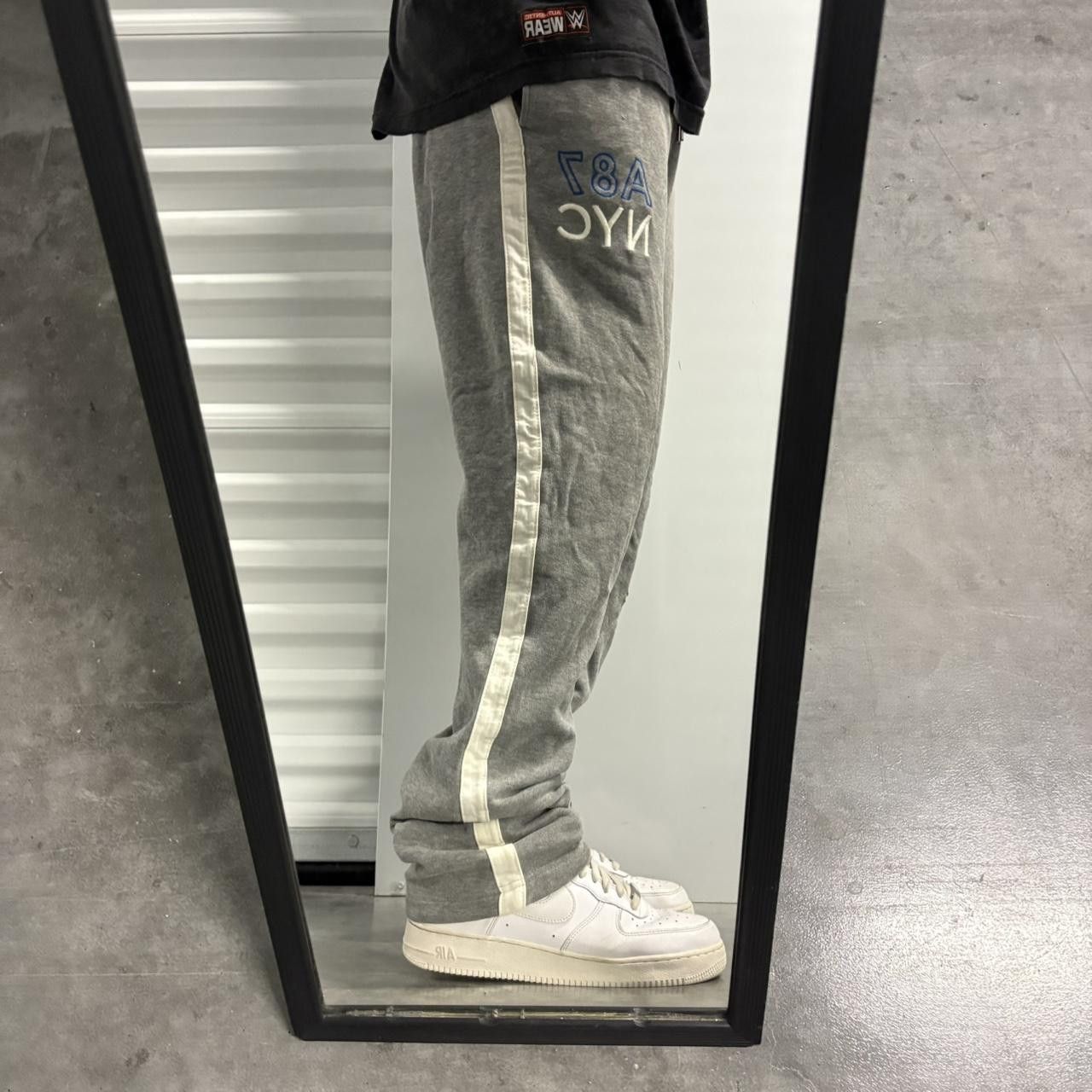 Aeropostale Crazy Vintage Y2K/2000s Baggy Aeropostale Grey Striped Sweatpants! Size US 32 / EU 48 - 1 Thumbnail