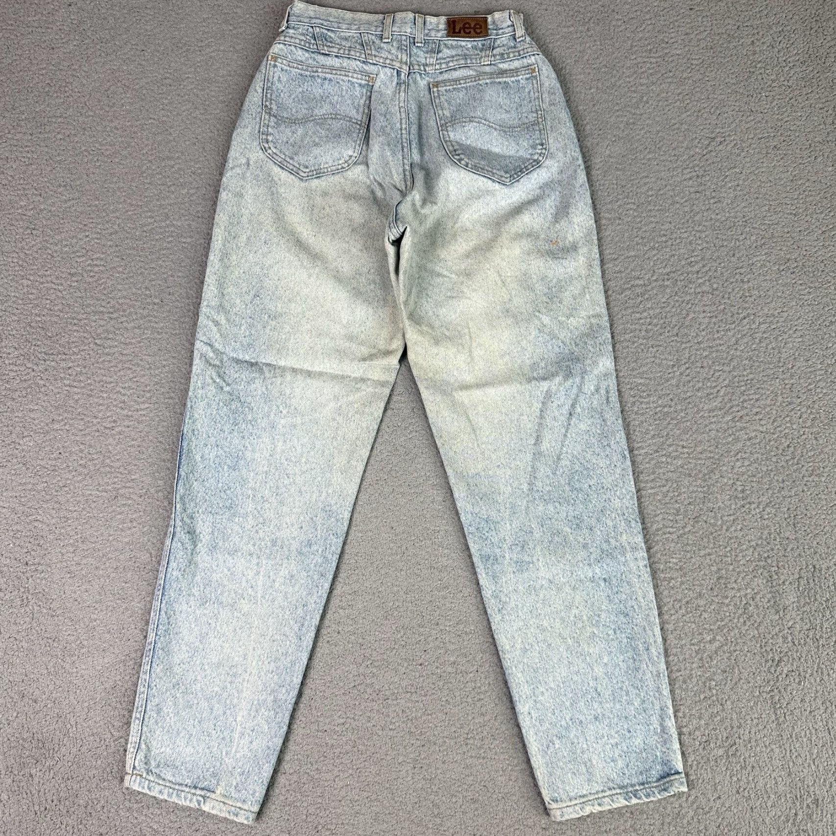 Lee VINTAGE Lee Jeans Womens 10M Blue Tapered High Waist 24x30 Distressed USA Jeans Womens Size 32" / US 10 / IT 46 - 6 Thumbnail