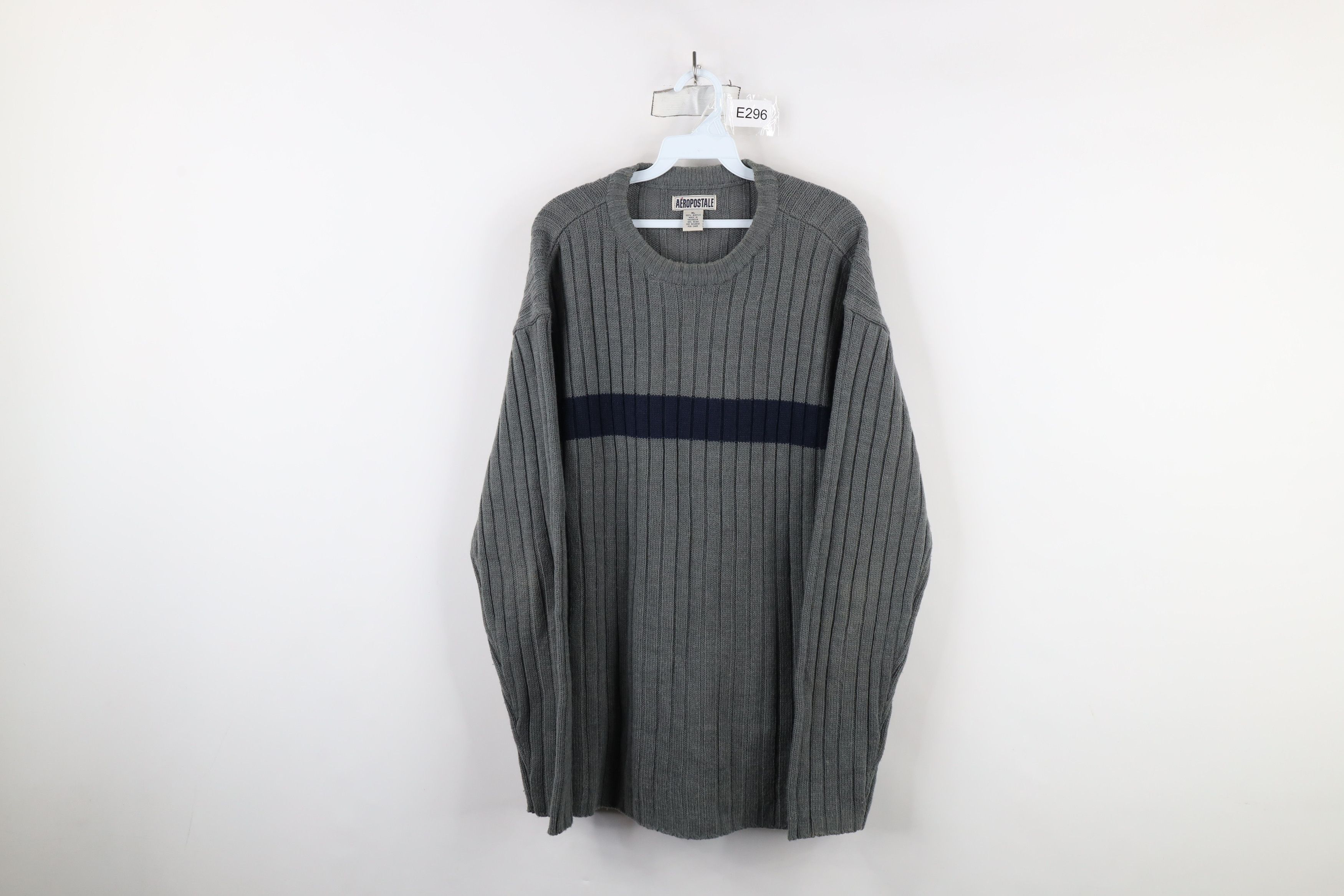 Aeropostale × Vintage Vintage 90s Y2K Aeropostale Chunky Ribbed Knit Sweater Gray Size US XL / EU 56 / 4 - 1 Thumbnail