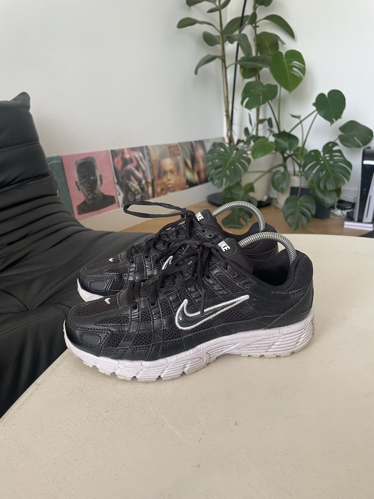 image of Nike P-6000 Black Low Sneakers Hype Streetwear Swoosh, Women's (Size 5.5)