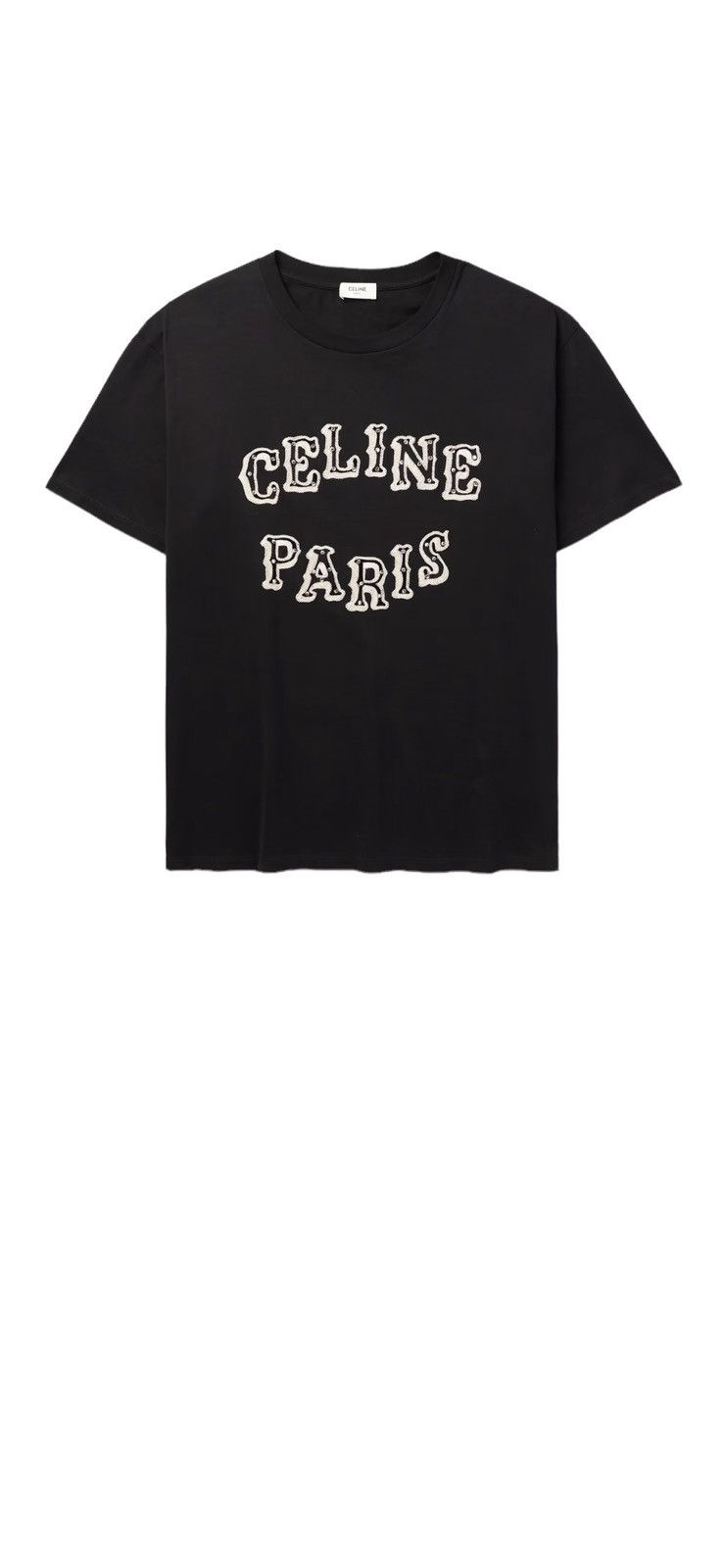 image of Celine Embellished Logo T-Shirt in Black, Men's (Size Small)