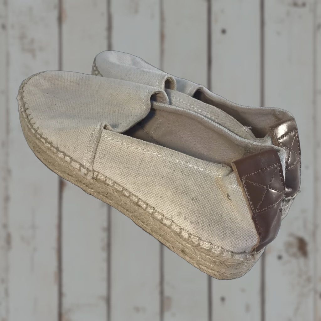 Vintage VINTAGE Circus Sam Edelman Cream Canvas Flat Espadrilles Womens Size 10M Summer Casual Platform Size US 10 / IT 40 - 1 Thumbnail
