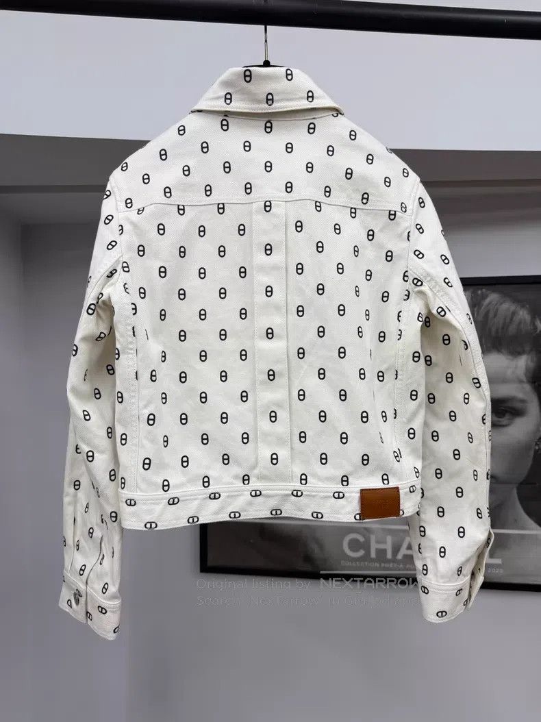 Hermes Hermes White Pig Nose Printed Denim Jacket Size XS / US 0-2 / IT 36-38 - 3 Thumbnail