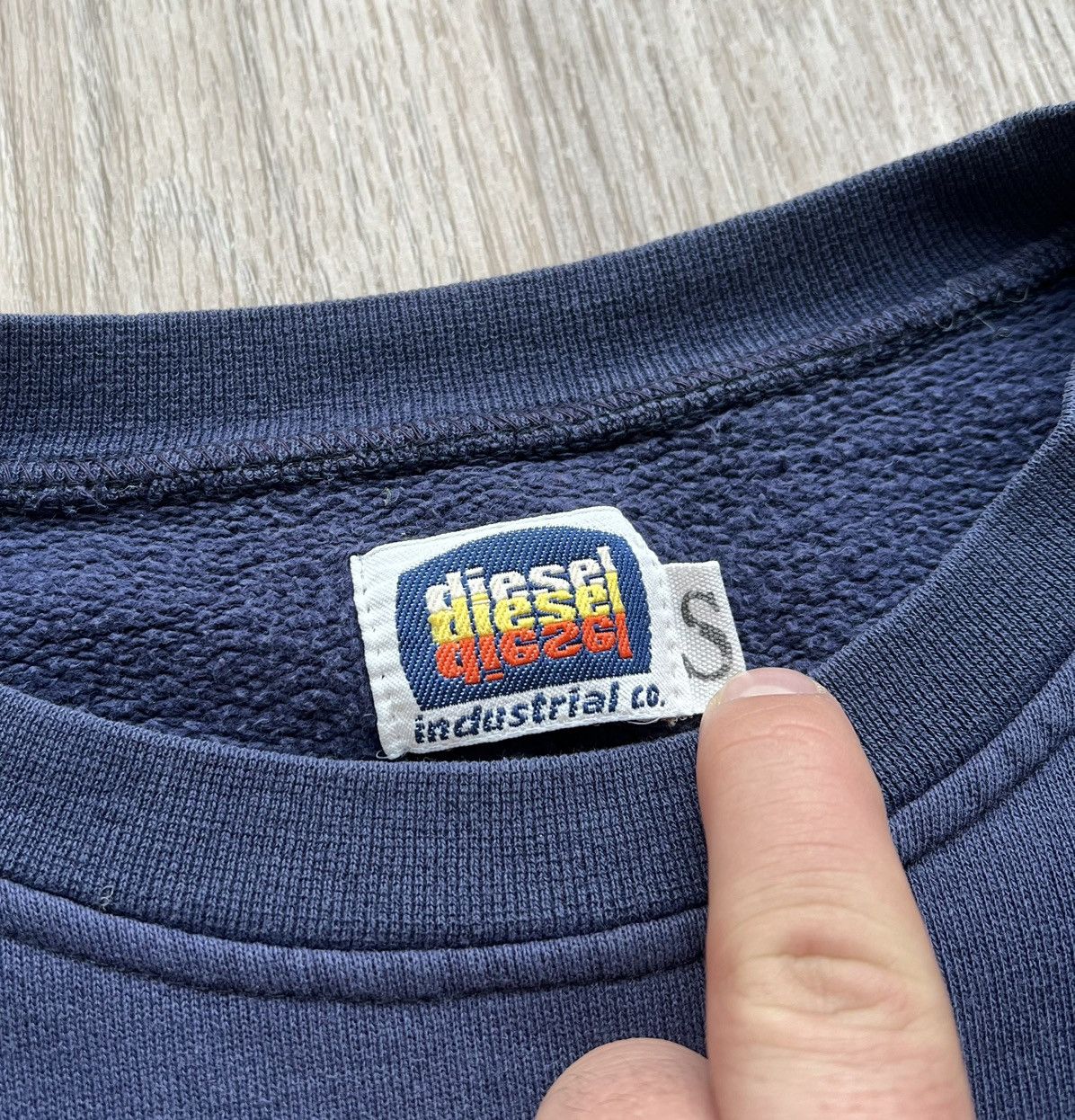 Vintage Diesel Big Logo Blue Sweatshirt Avant Garde