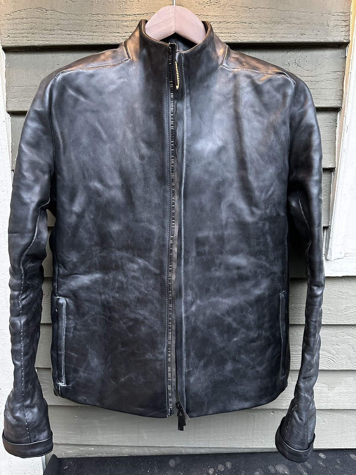 image of Layer 0 Layer-0 Fwm15-22 Horsehide Leather Jacket in Black, Men's (Size Medium)
