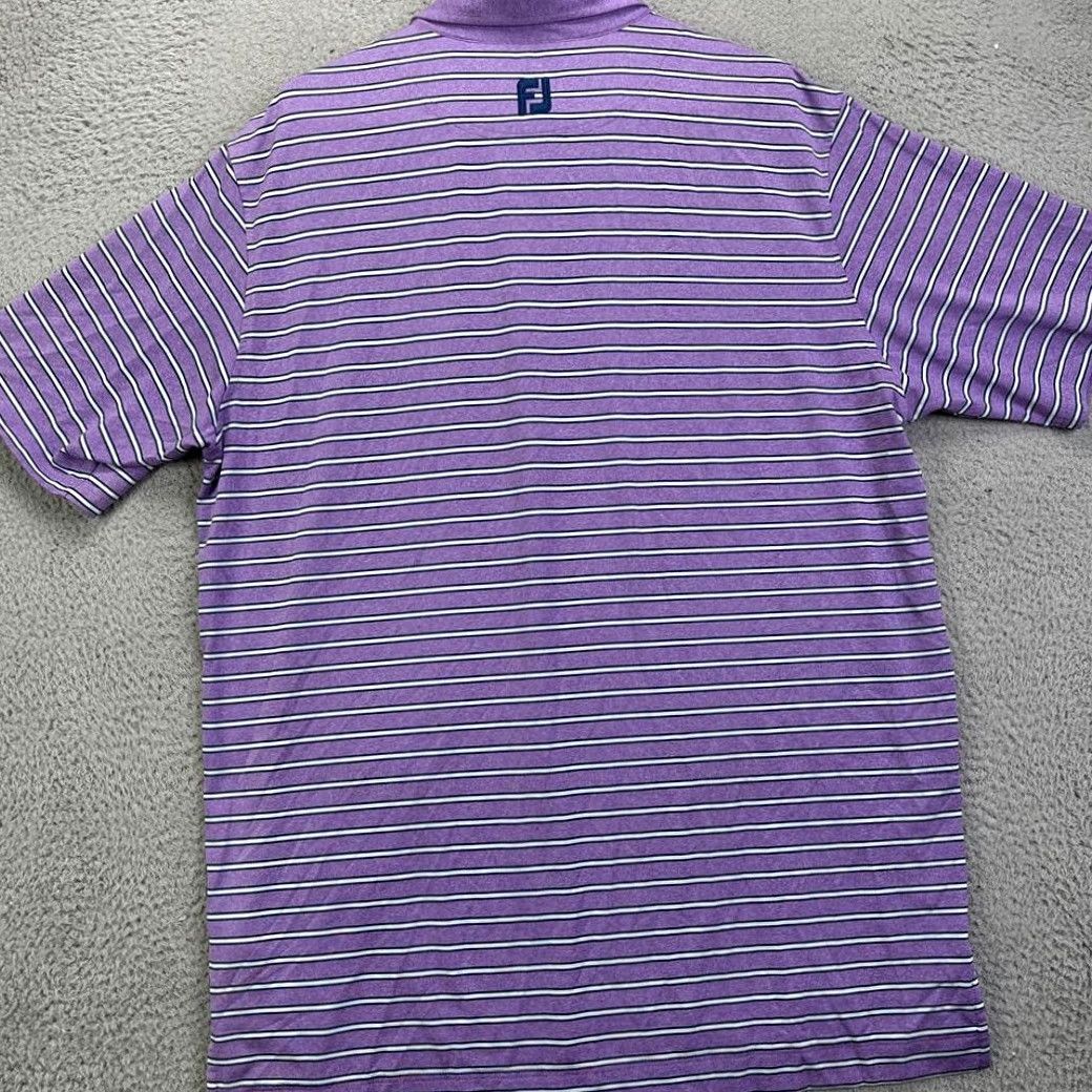 Footjoy FootJoy FJ Polo Shirt Mens XL Purple Stripe Rugby Athletic Short Sleeve Shirt Size US XL / EU 56 / 4 - 3 Thumbnail