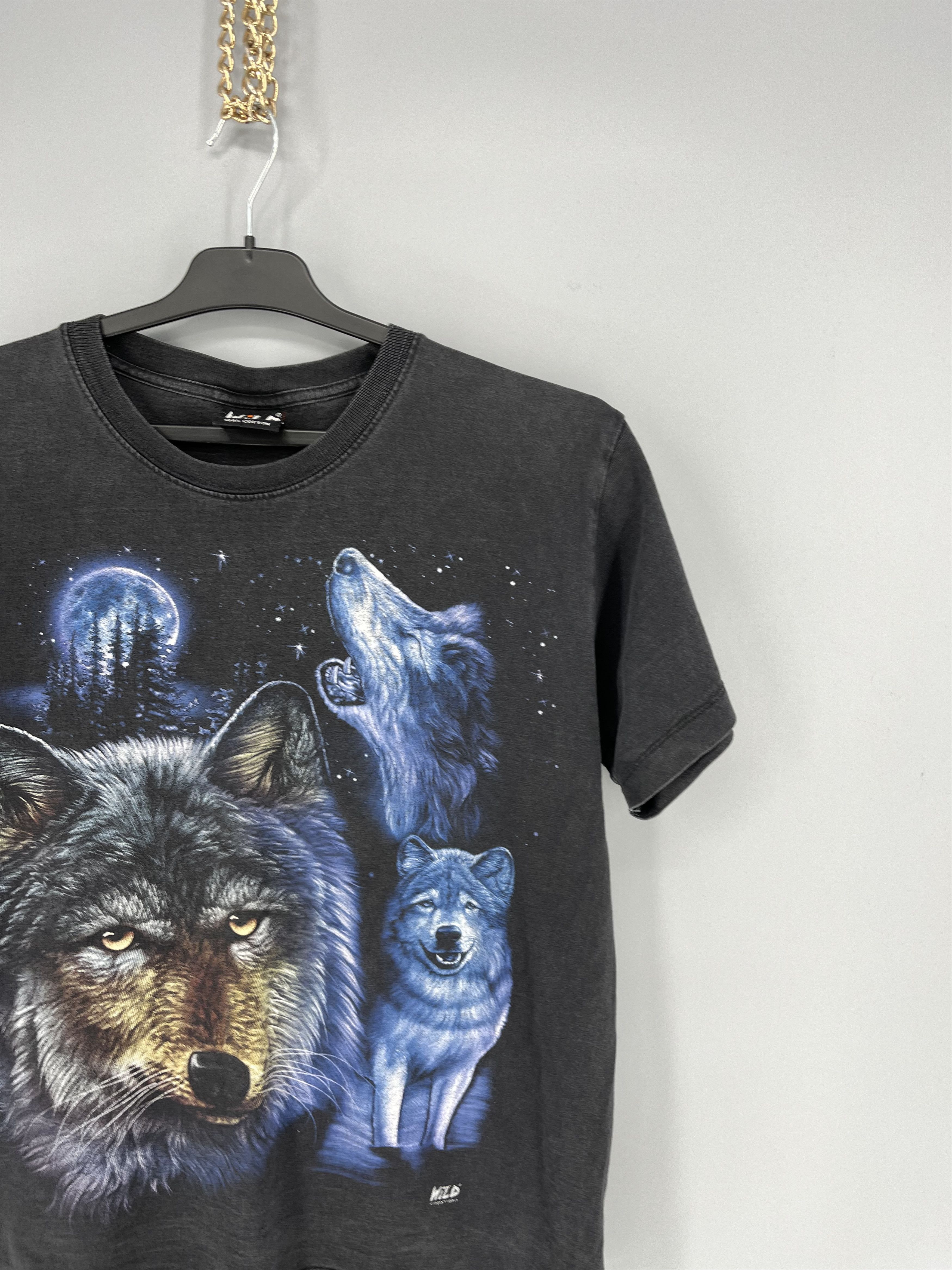 Vintage Vintage 90s Wolf Face Boxy Fit Tee WILD Dead Horror Print Size US M / EU 48-50 / 2 - 5 Thumbnail