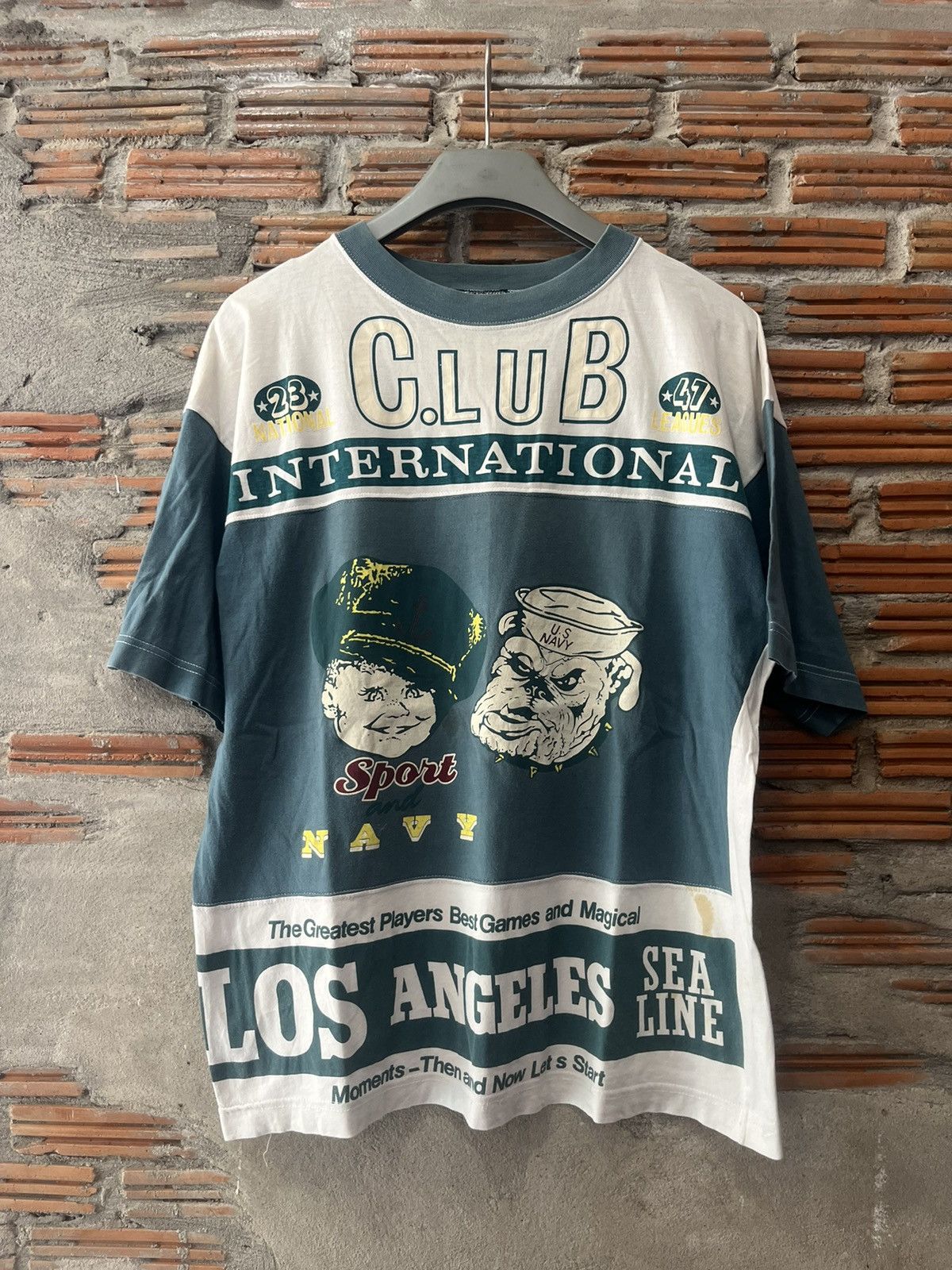 Vintage Vtg International Sport and NAVY ( AOP ) 90’s Tshirt Size US L / EU 52-54 / 3 - 2 Thumbnail