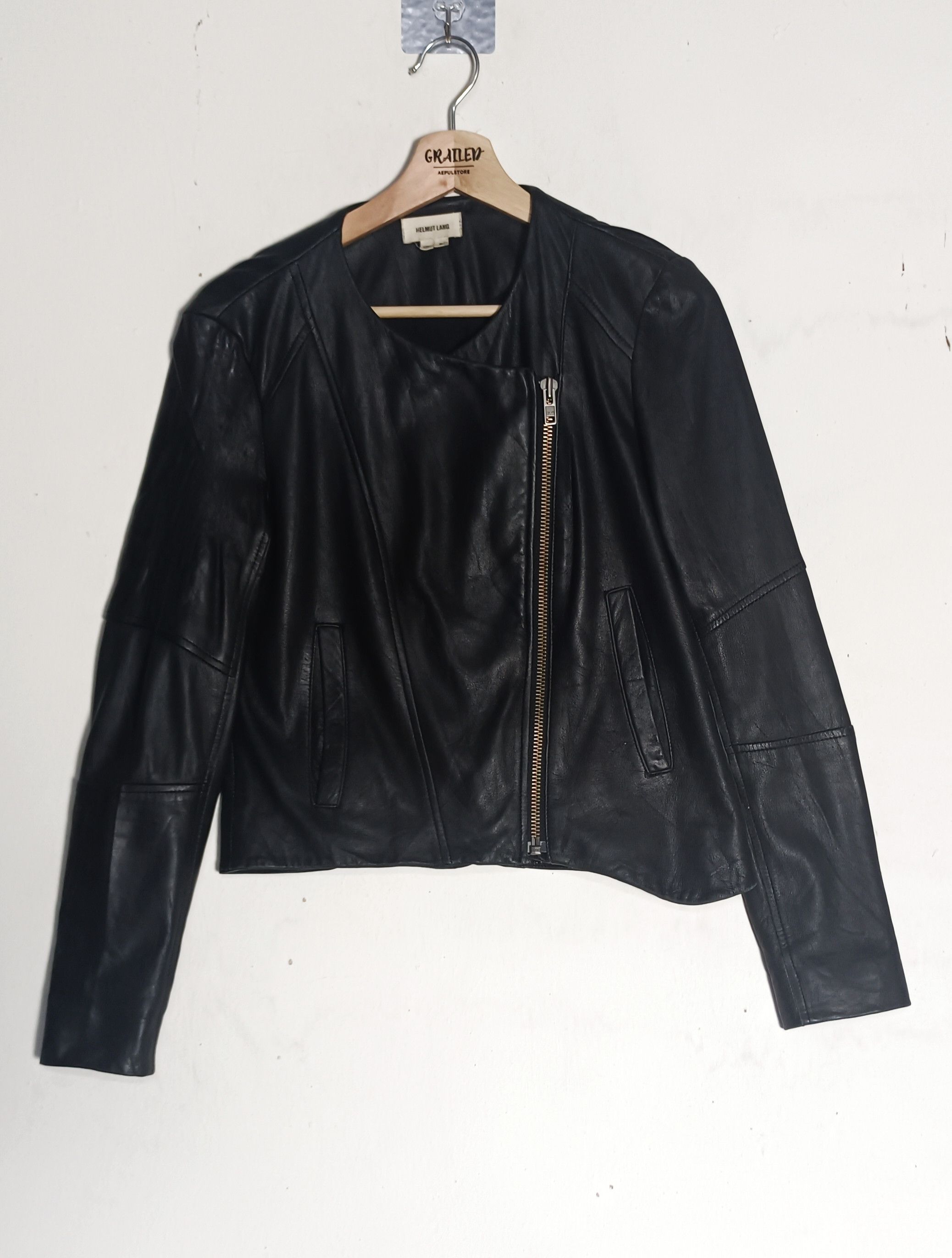 Helmut Lang 🔥HELMUT LANG Intermix Black Lamb Leather Asymmetrical Size S / US 4 / IT 40 - 1 Thumbnail