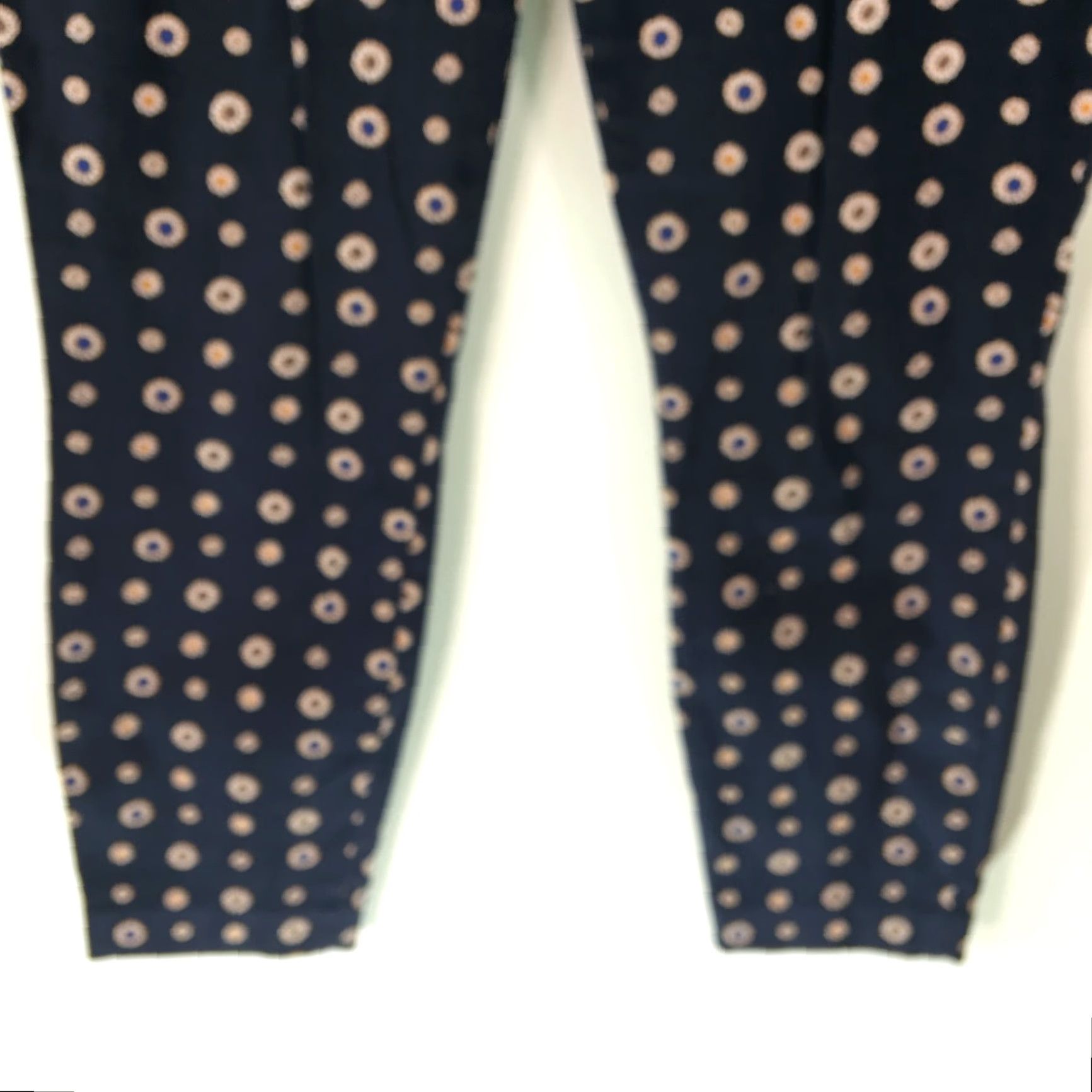 Vintage J.Crew Women's Mid Rise Casual Floral Capri Pants Size 8 Navy Blue Size 30" / US 8 / IT 44 - 6 Thumbnail