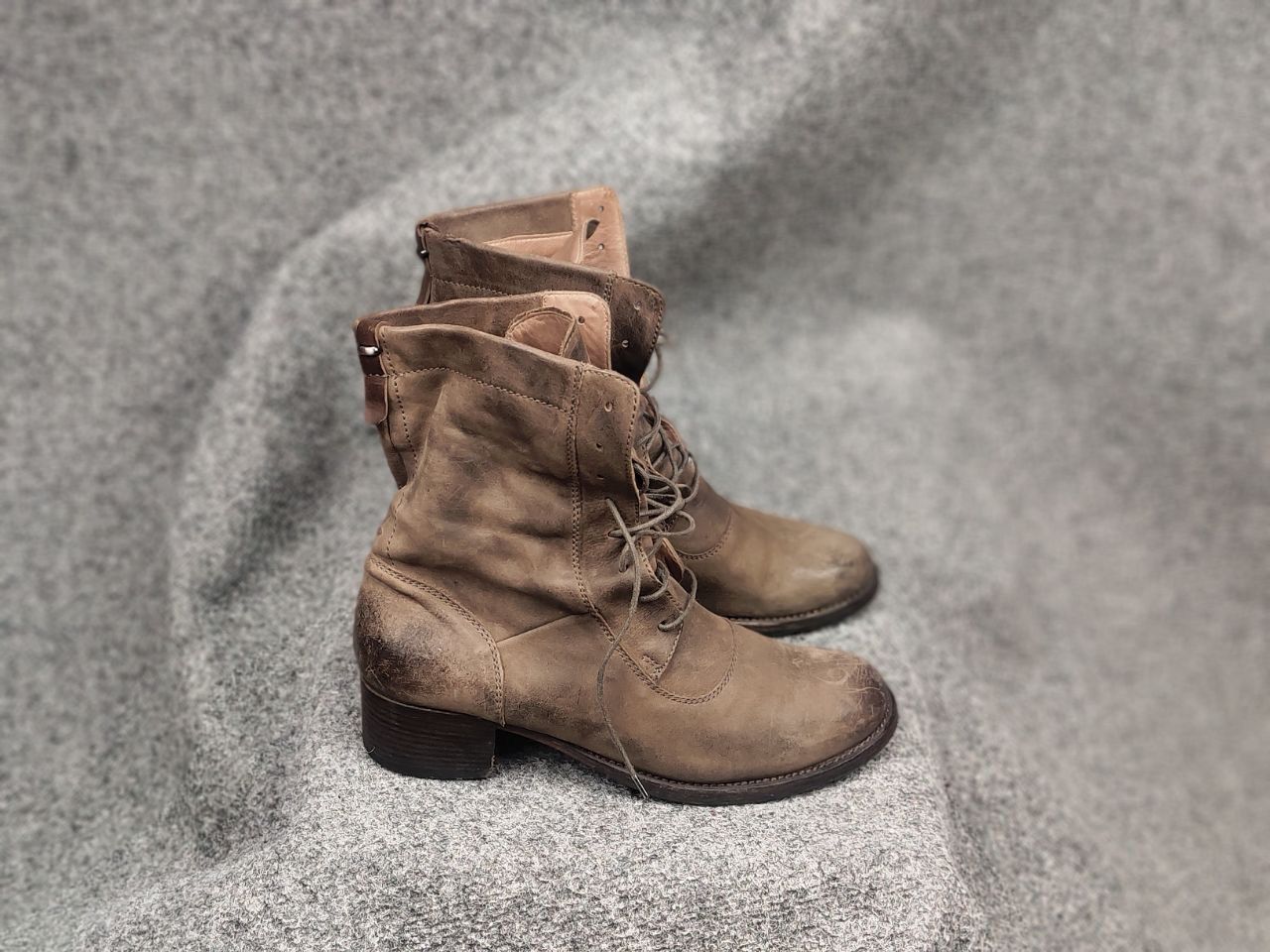 Pantanetti Pantanetti Design Brown Faded Leather Lace Up Ankle Boots Size US 10 / IT 40 - 5 Thumbnail