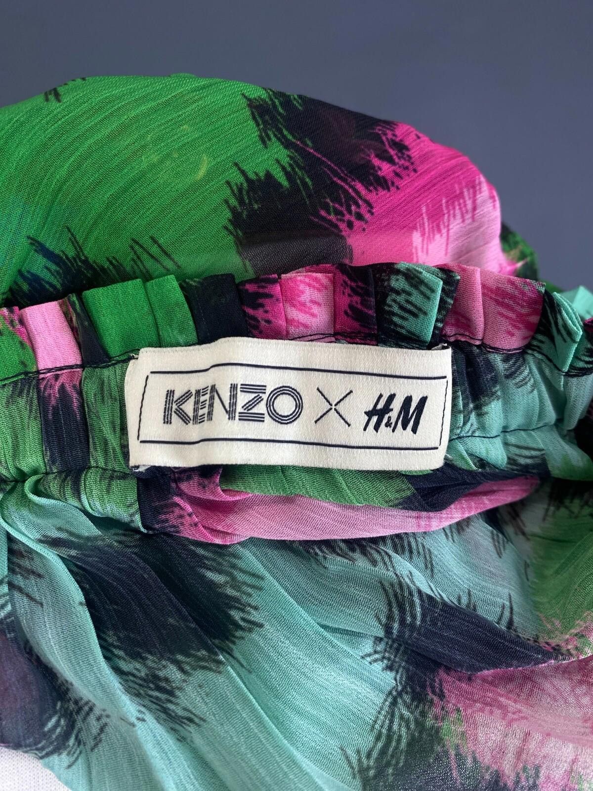Designer Kenzo X H&M Multicolor Printed Blouse Shirt Size EU 38 US 8 Size M / US 6-8 / IT 42-44 - 10 Thumbnail