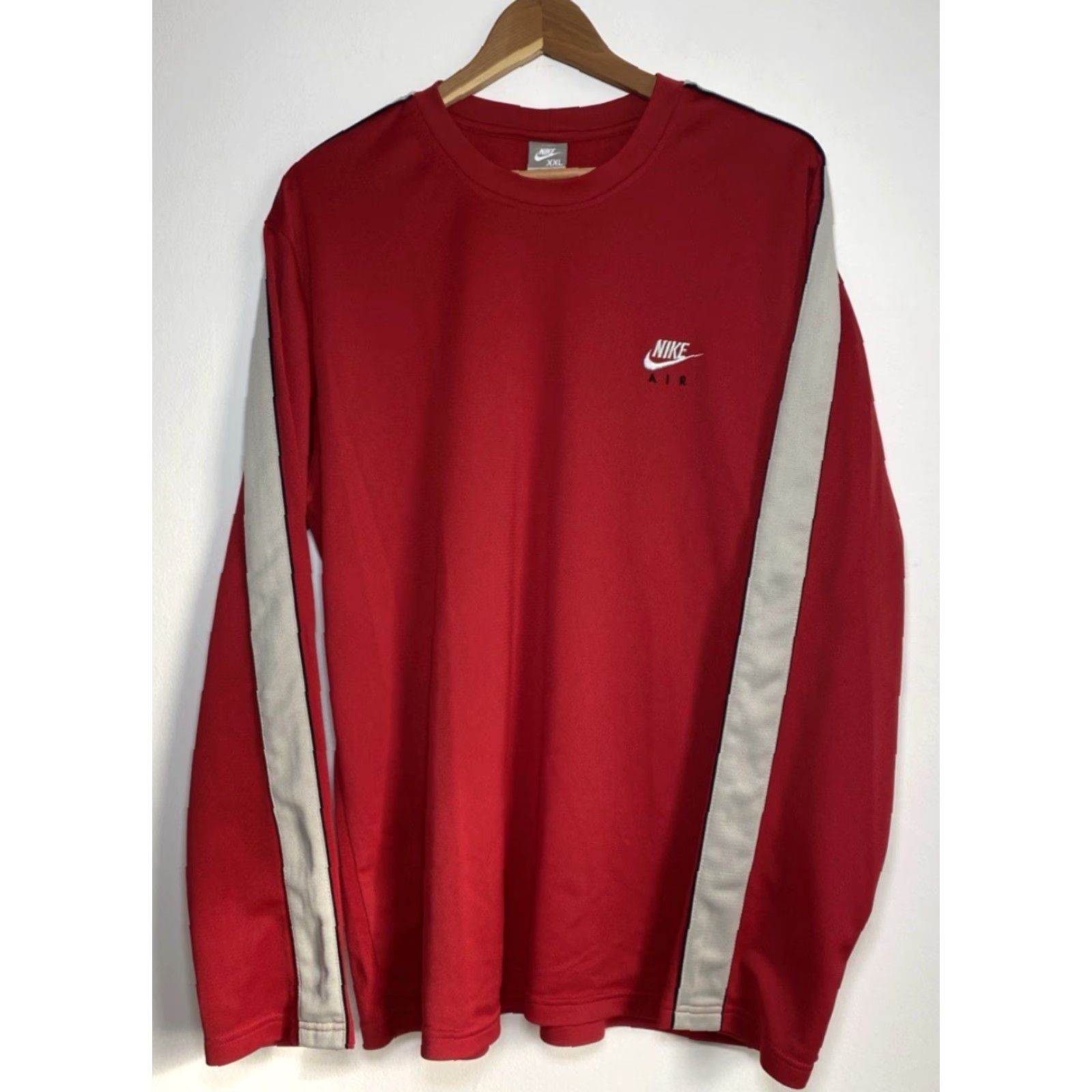 Nike VINTAGE Nike Air Long Sleeve Shirt Mens 2XL Red Solid Pullover Crew Neck Activewear 249270-648 Size US XXL / EU 58 / 5 - 2 Thumbnail