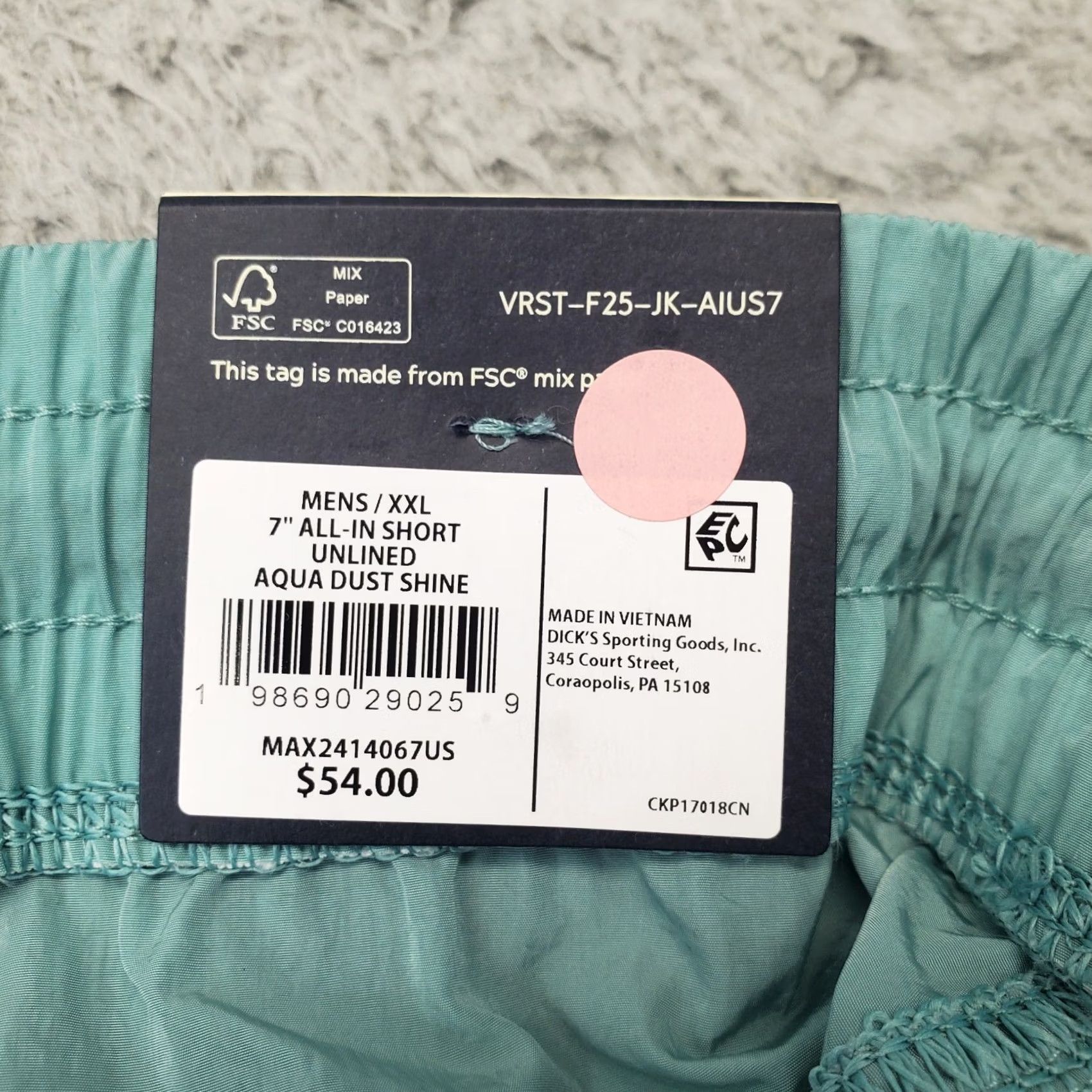 Vintage VRST All-In Unlined Shorts Mens XXL Green Athletic Elastic Waist UV Protection Size US 39 - 7 Thumbnail