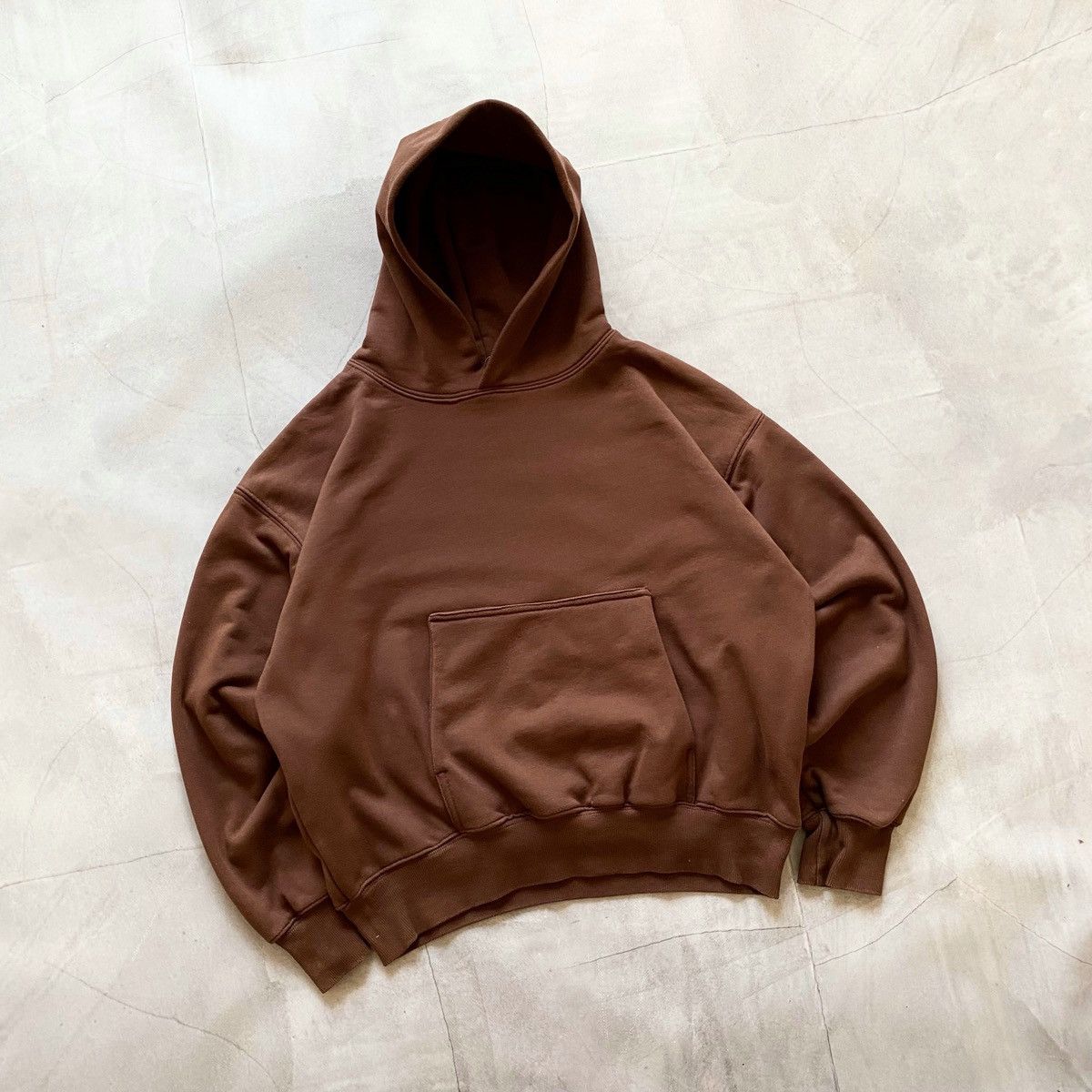 Yeezy x Gap Cropped Brown Yzy Kanye West Oversize Hoodie Y2K