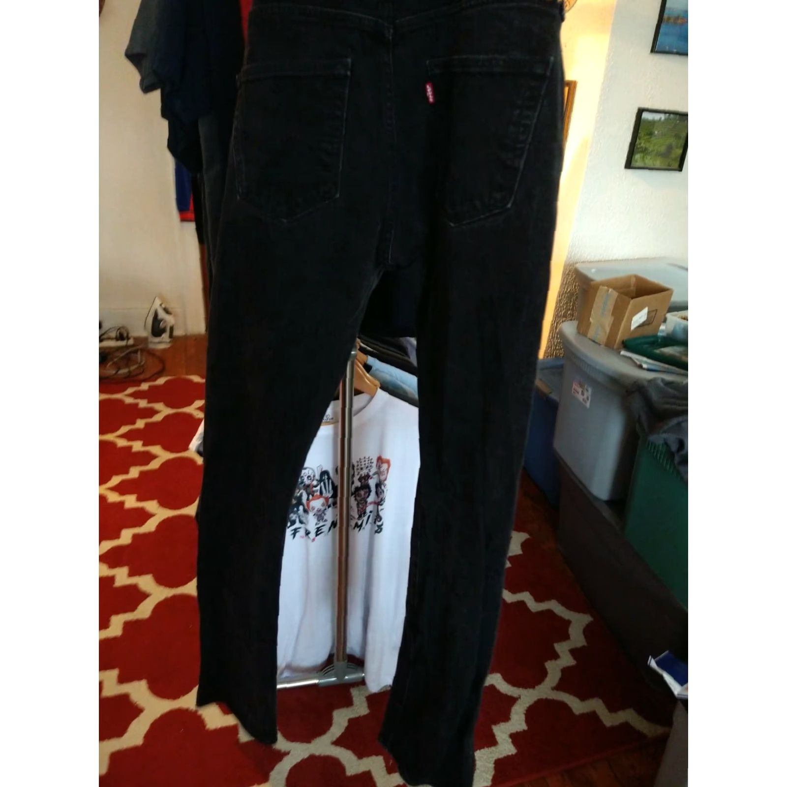 Levi's VINTAGE Levi's Black Jeans Button Fly 33x34 Stone Wash Men Bootscut - Levi's Red Tab 34 Inseam Mens Size US 33 - 5 Thumbnail