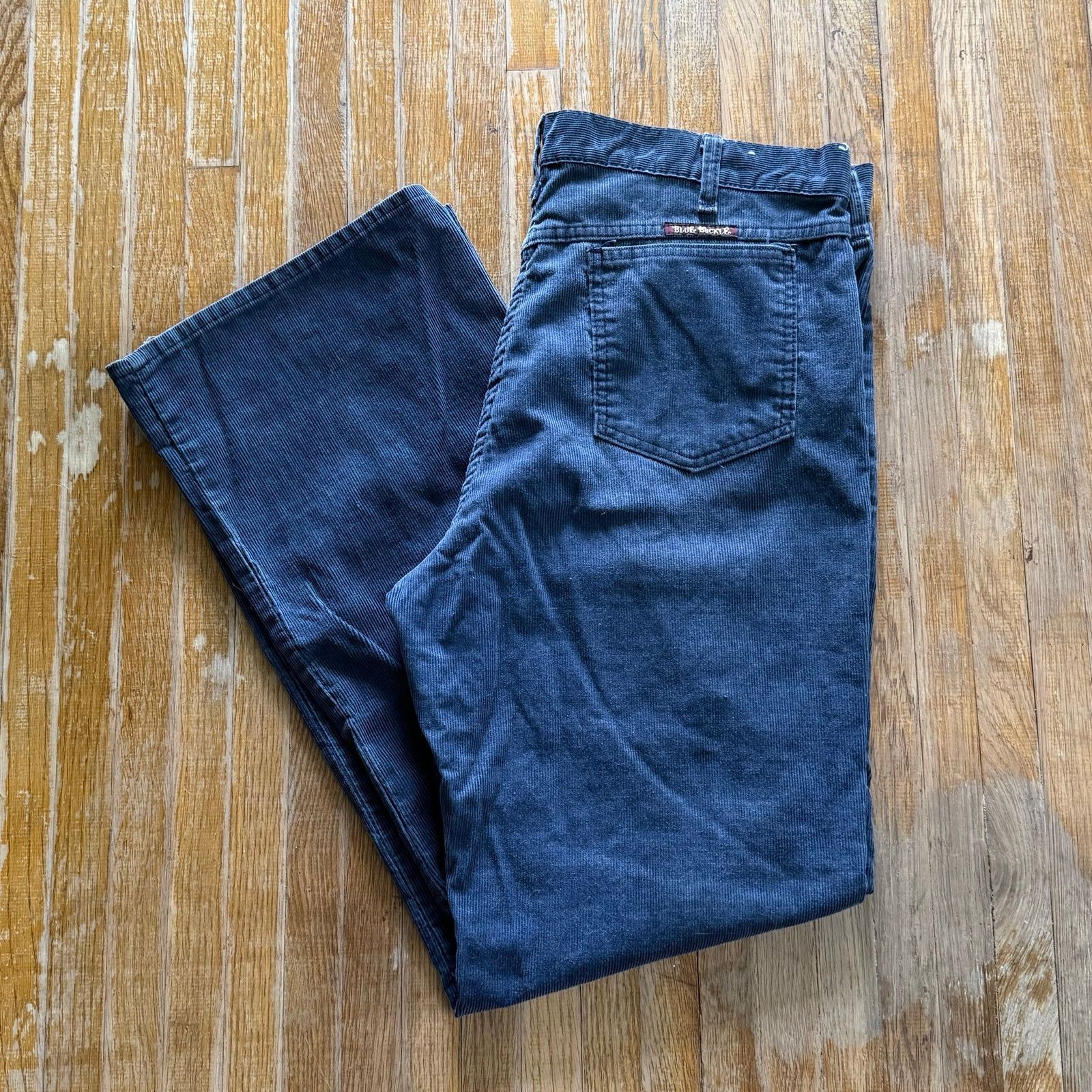 Vintage 70’s Blue Buckle Navy Blue Corduroy Flare Pants Talon 42 Size US 36 / EU 52 - 1 Thumbnail