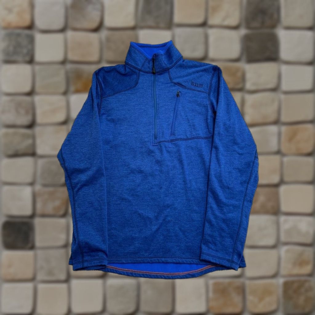 Vintage 5.11 Tactical Half Zip Fleece Sweatshirt Mens M Blue Logo Zipper Mock Neck Sweatshirt Size US M / EU 48-50 / 2 - 1 Thumbnail