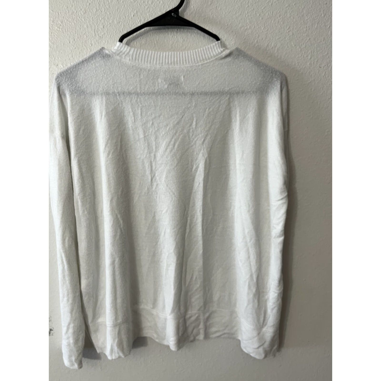 Lucky Brand VINTAGE Lucky Brand Shirt Womens Small White Knit Long Sleeve Pullover T-Shirt 90s Womens Size S / US 4 / IT 40 - 3 Thumbnail