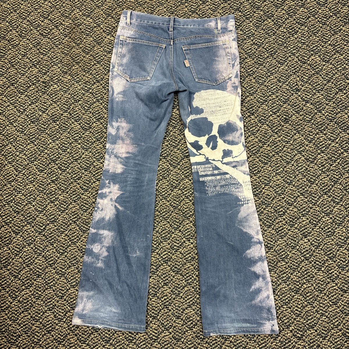 Hysteric Glamour RARE H Naoto + DIE Skull Denim Flares Size US 28 / EU 44 - 2 Thumbnail