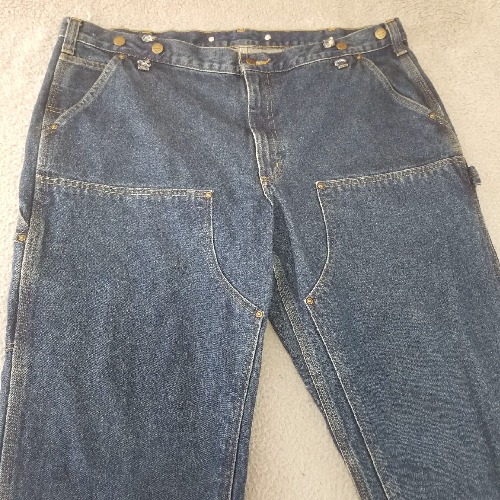 Carhartt VINTAGE Carhartt Men's Logger Jeans 101609-415 42x32 Relaxed Fit Denim Blue 5-Pocket Jeans Mens Size US 42 / EU 58 - 2 Thumbnail