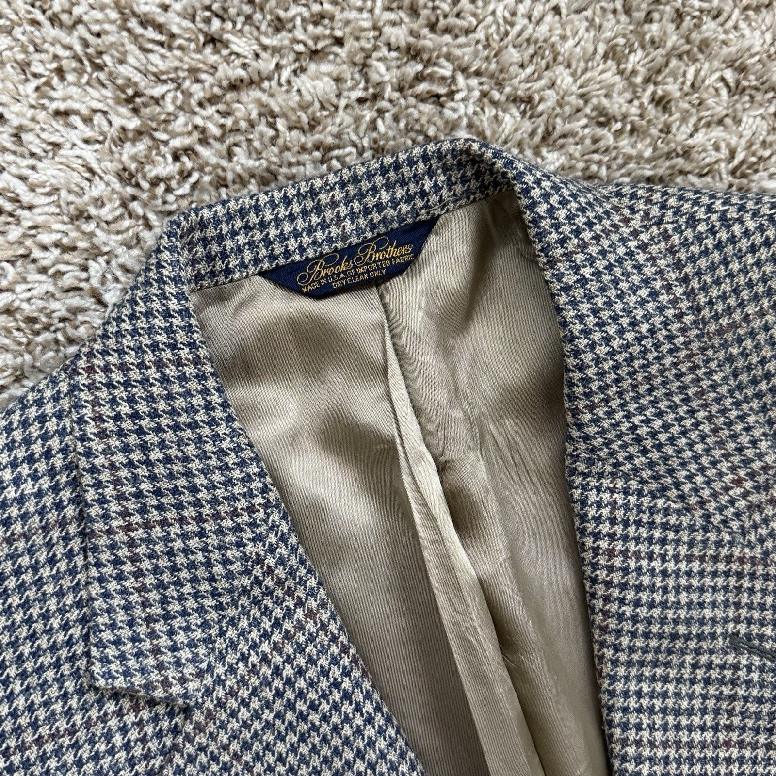Brooks Brothers × Vintage Vintage Brooks Brothers Houndstooth Wool Blazer Suit Jacket Size 42L - 4 Thumbnail