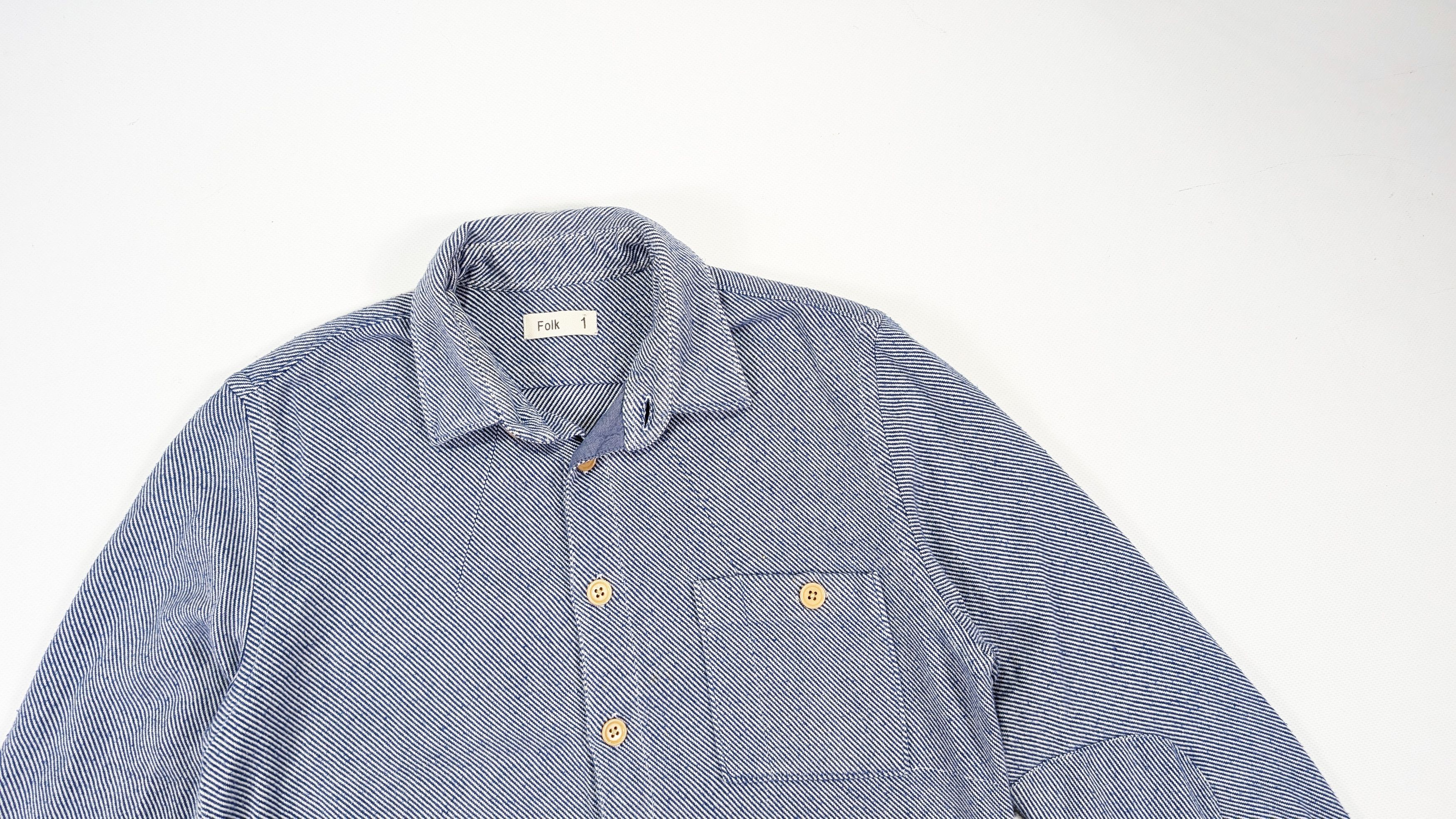 Folk Folk Blue Striped Cotton Pocket Asymmetrical Work Shirt Size US S / EU 44-46 / 1 - 2 Thumbnail