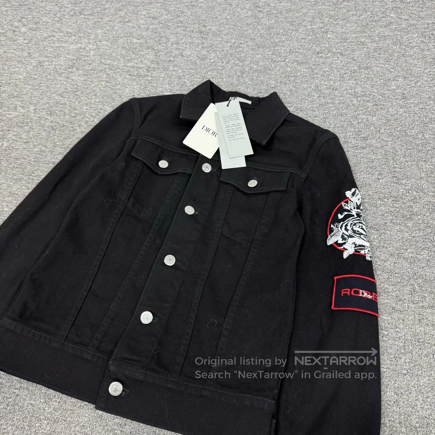 Dior Dior size 42 Rose embroidery badge denim jacket| Size L / US 10 / IT 46 - 3 Thumbnail